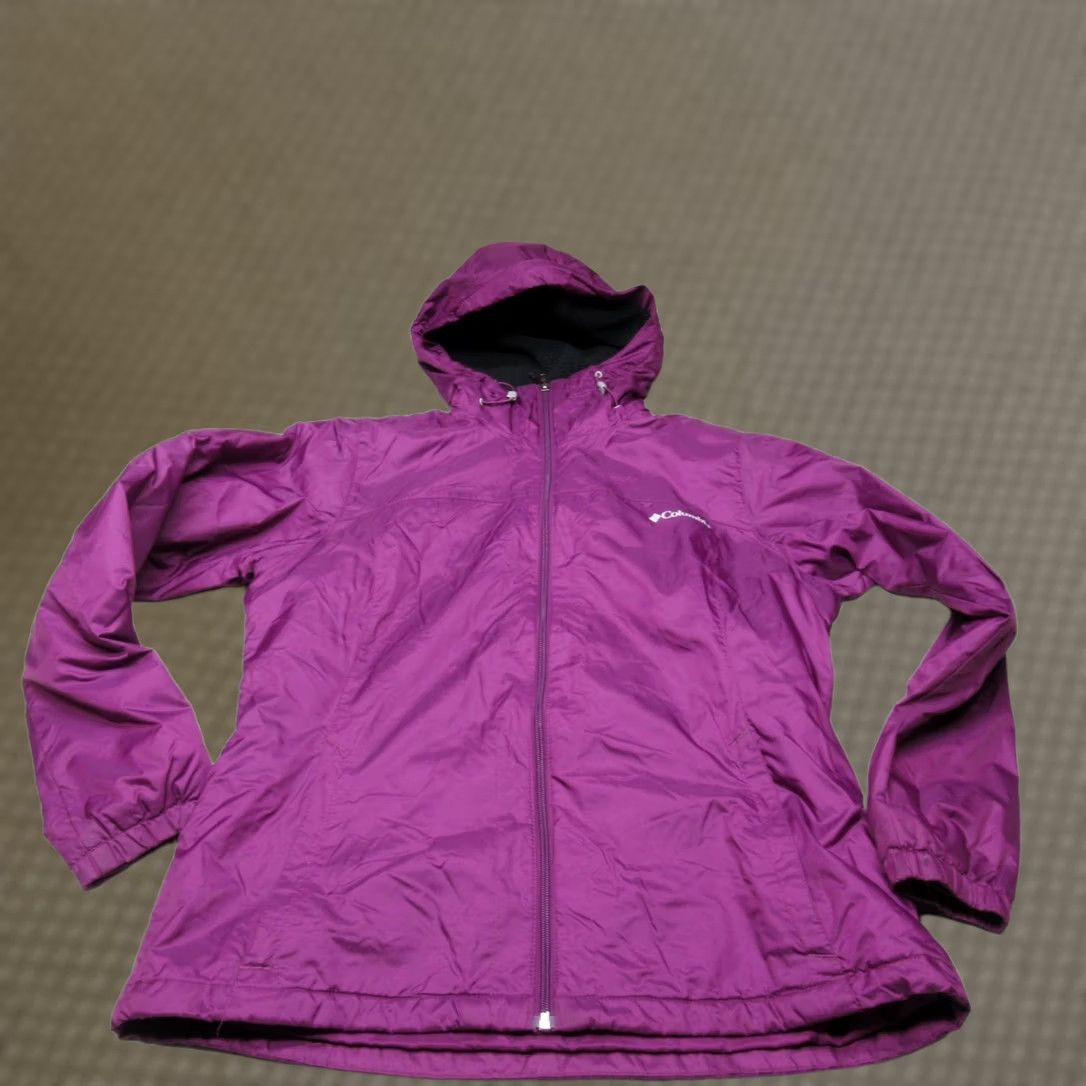 Rains Columbia Jacket Women Large Purple Insulated Switchback Sherpa FullZip Wind Rain Size L / US 10 / IT 46 - 1 Thumbnail