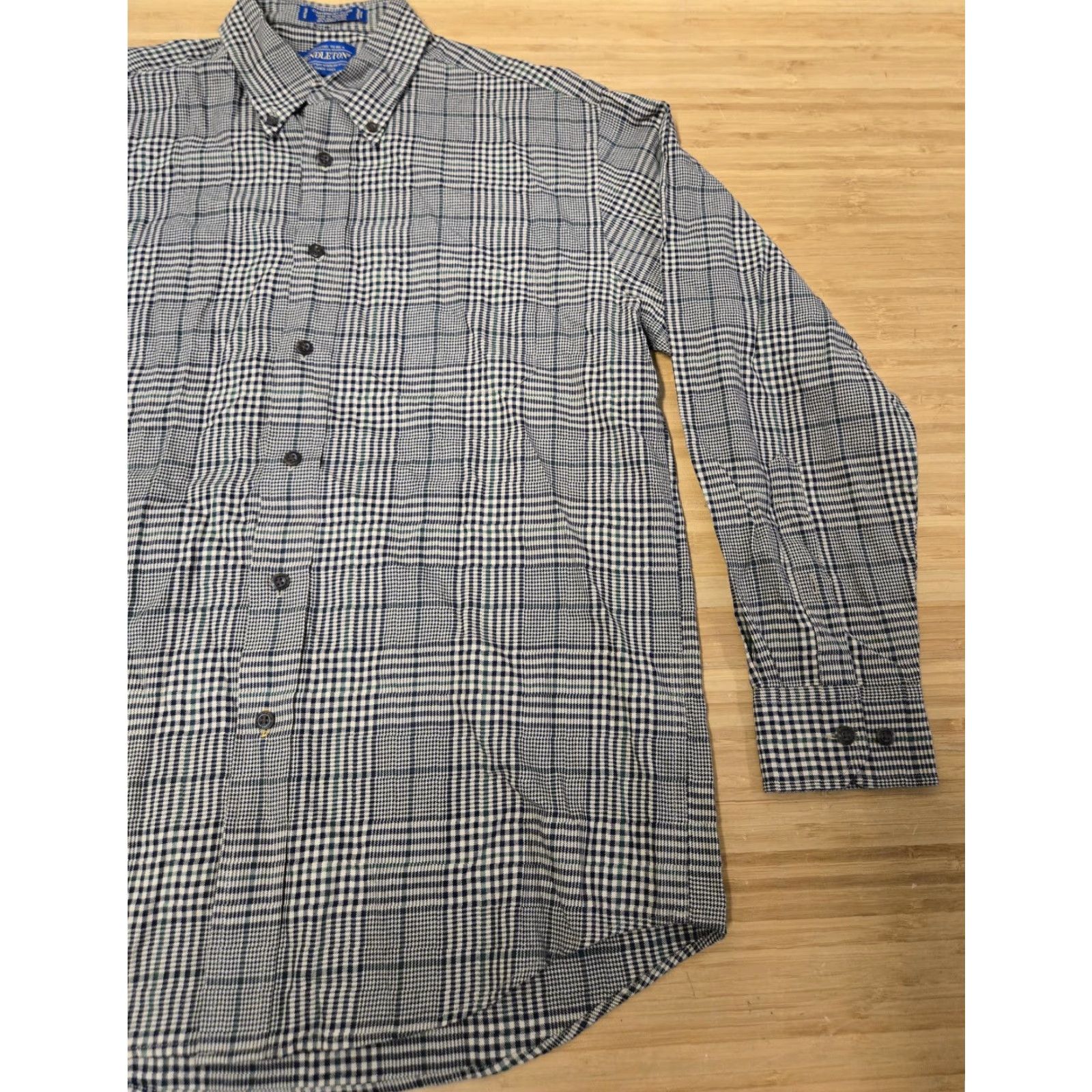 Pendleton VINTAGE Pendleton Shirt Mens M Glen Plaid Canterbury Cloth Merino Wool Pima Wood? Size US M / EU 48-50 / 2 - 2 Thumbnail