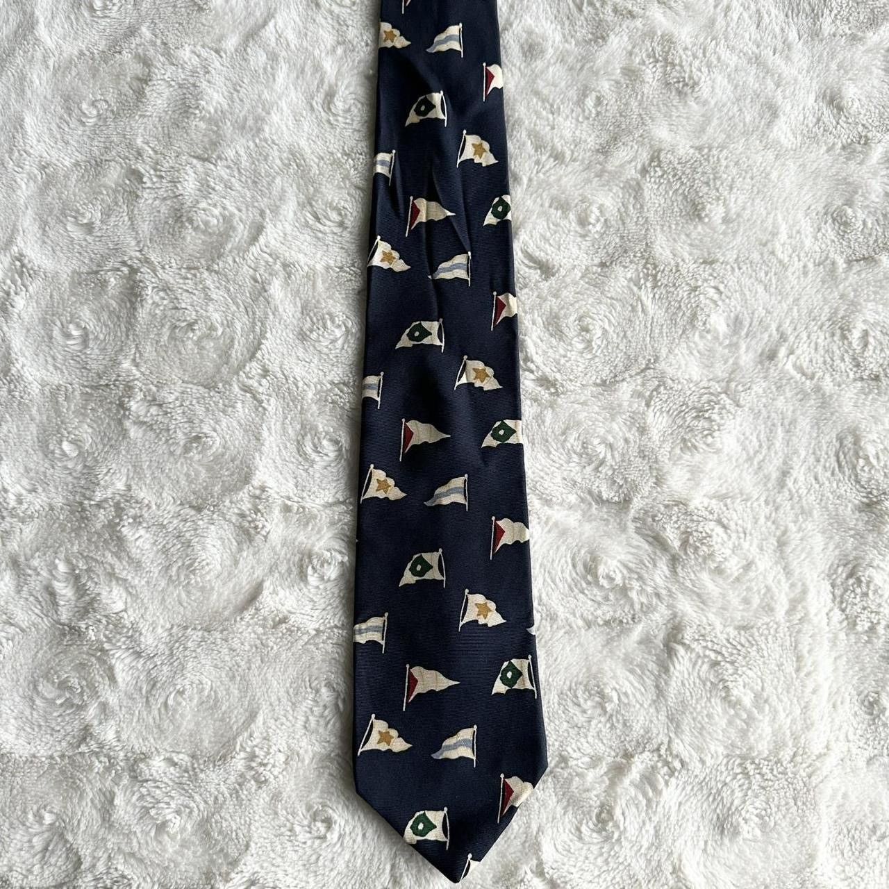 Gap Vintage Gap Necktie Mens Navy Silk Nautical Flags Sail Boat Size ONE SIZE - 5 Thumbnail