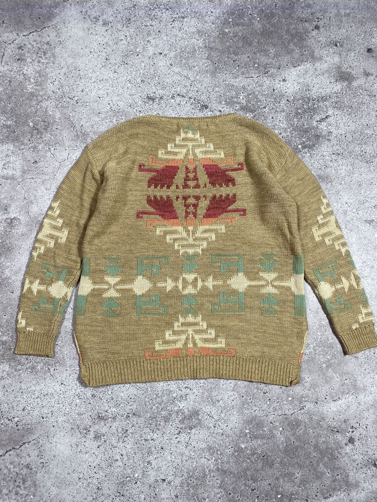 Ralph Lauren × Vintage RALPH LAUREN Aztec sweater Size L / US 10 / IT 46 - 2 Thumbnail