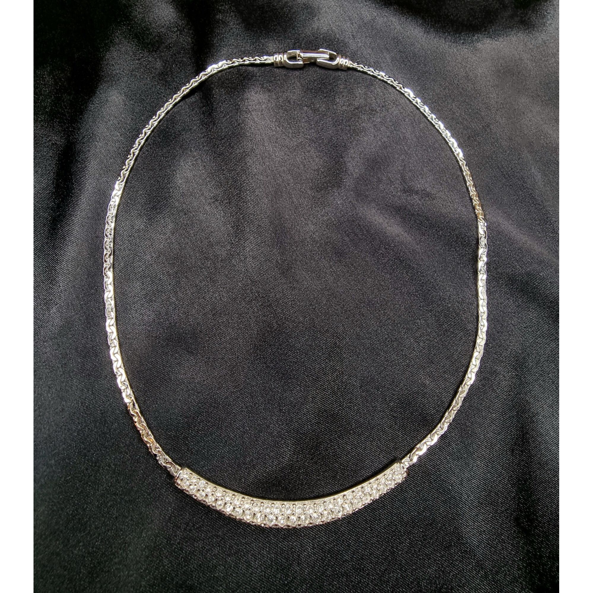 Swarovski Vintage Swarovski Crystal Necklace Silver-Tone Elegant Chain Size ONE SIZE - 4 Thumbnail