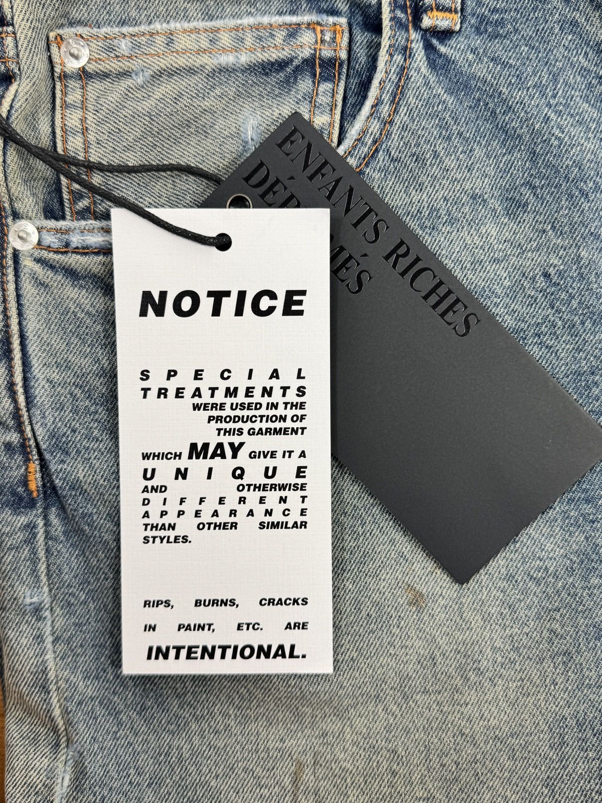 Enfants Riches Deprimes DISTRESSED DOUBLE LINED WINTER DENIM JEANS SIZE: 30 fits 32 Size US 30 / EU 46 - 7 Thumbnail