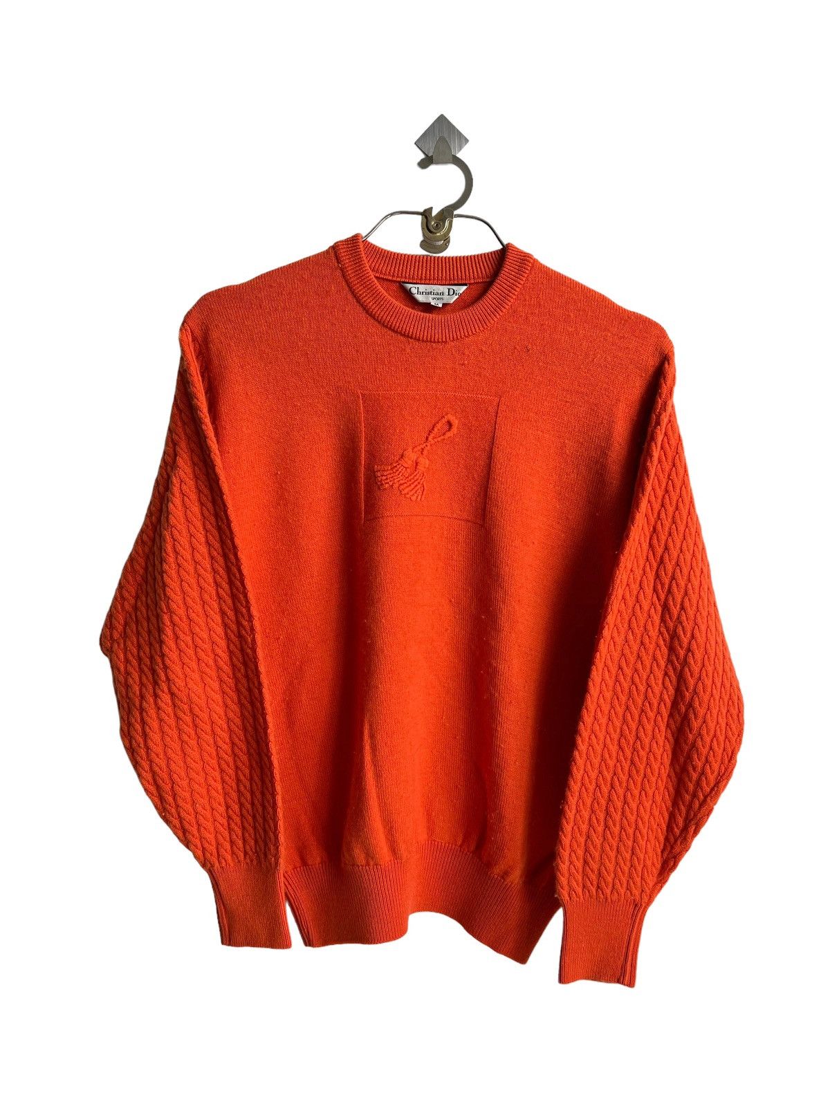 Christian Dior Monsieur 1980s Christian Dior 🇮🇹 Orange Hybrid Knit Sleeve Sweater Size US M / EU 48-50 / 2 - 5 Thumbnail