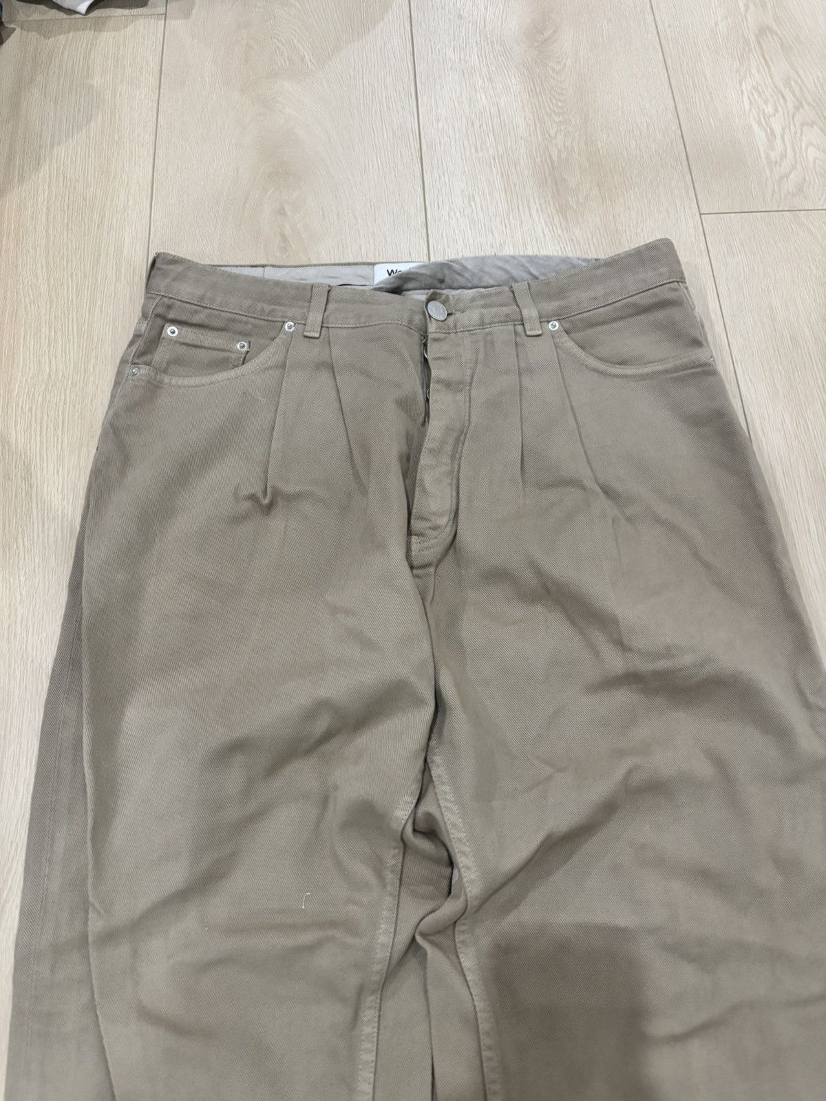 Won Hundred Won Hundred Wayne Pleated Trousers Tan Khaki Wide Leg Size US 31 - 2 Thumbnail