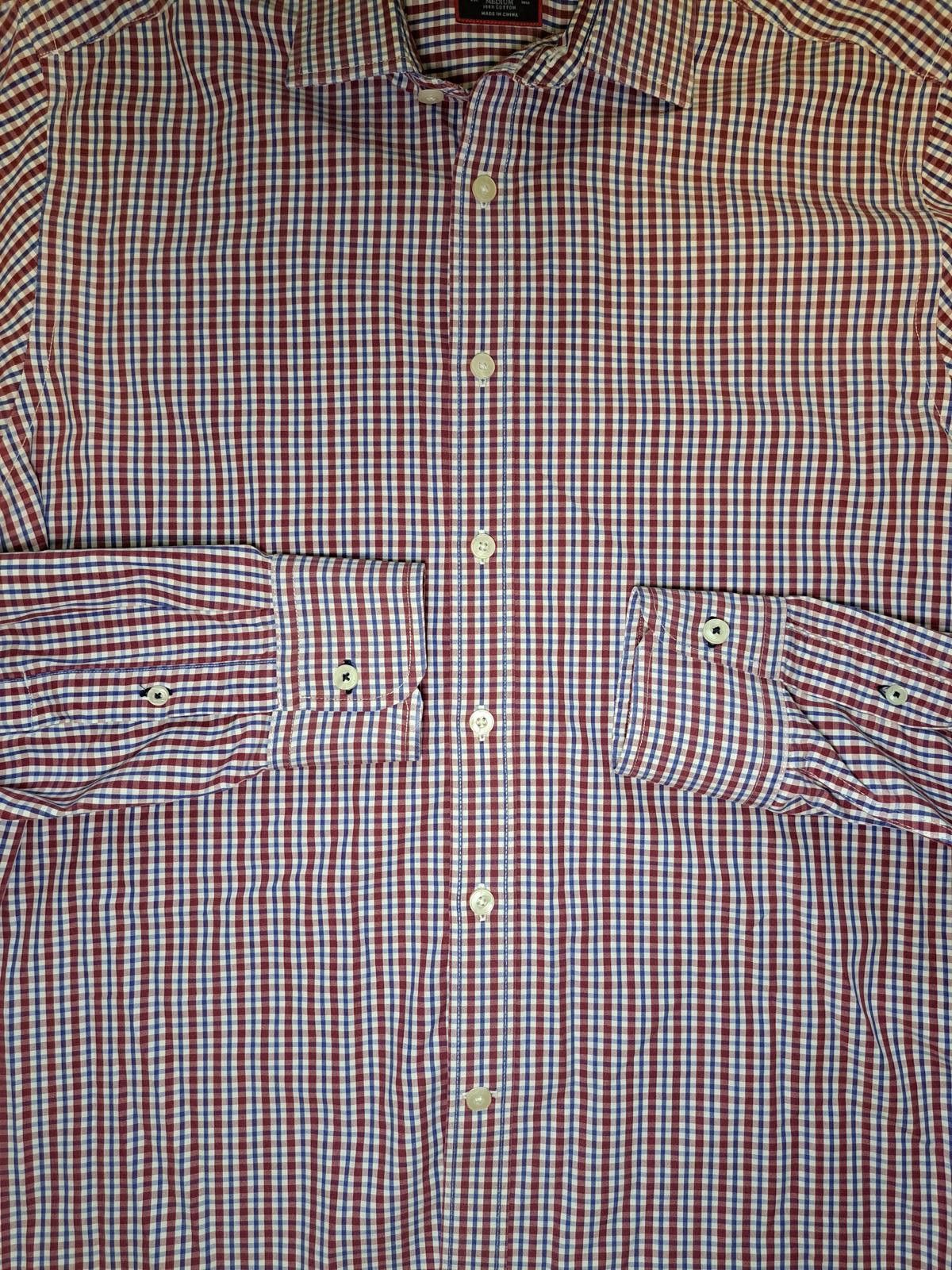 UNTUCKit Untuckit Dress Shirt Mens Medium Red Gingham Cotton Size 38R - 3 Thumbnail