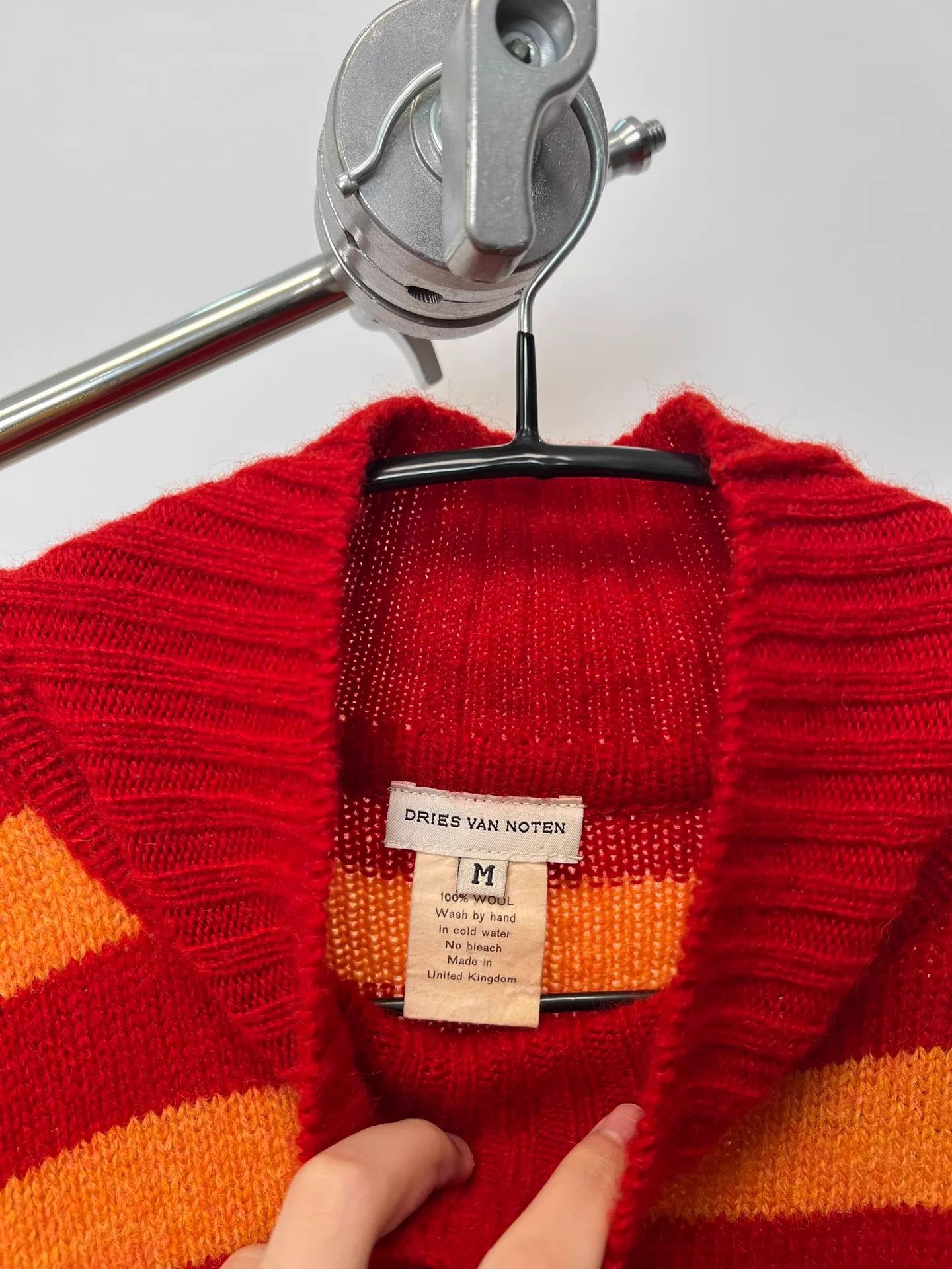 Dries Van Noten Dries Van Noten Retro Orange Striped Wool Sweater Size M / US 6-8 / IT 42-44 - 4 Thumbnail