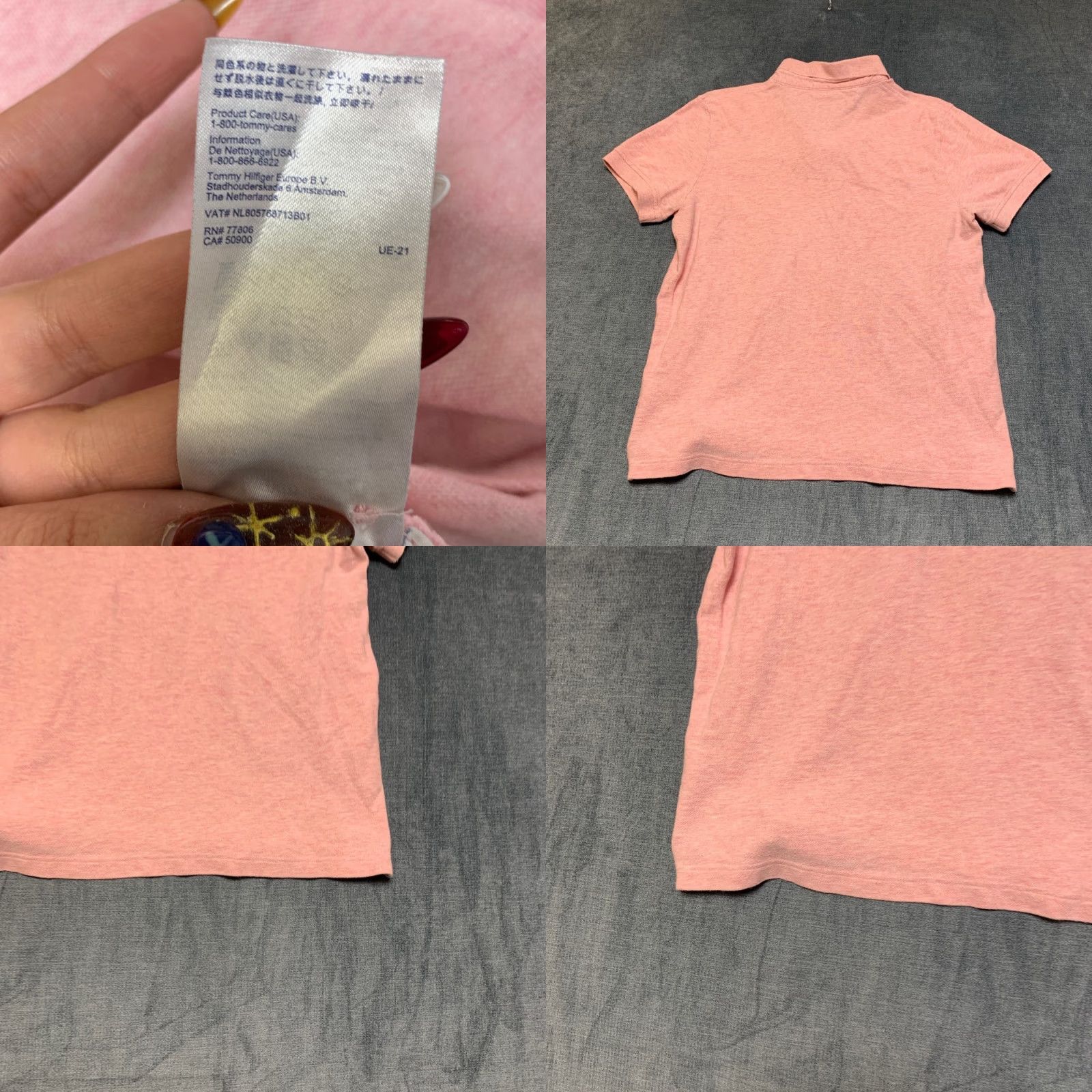 Tommy Hilfiger Tommy Hilfiger Polo Shirt Men Medium Pink Melange Textured Side Slit Golf Tennis Shirt Mens Cotton Breathable Casual Size US M / EU 48-50 / 2 - 8 Thumbnail