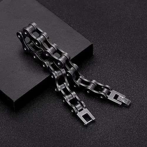 VIBE Vintage Bicycle Chain Wide Bracelet Punk Gothic Rock Size ONE SIZE - 3 Thumbnail