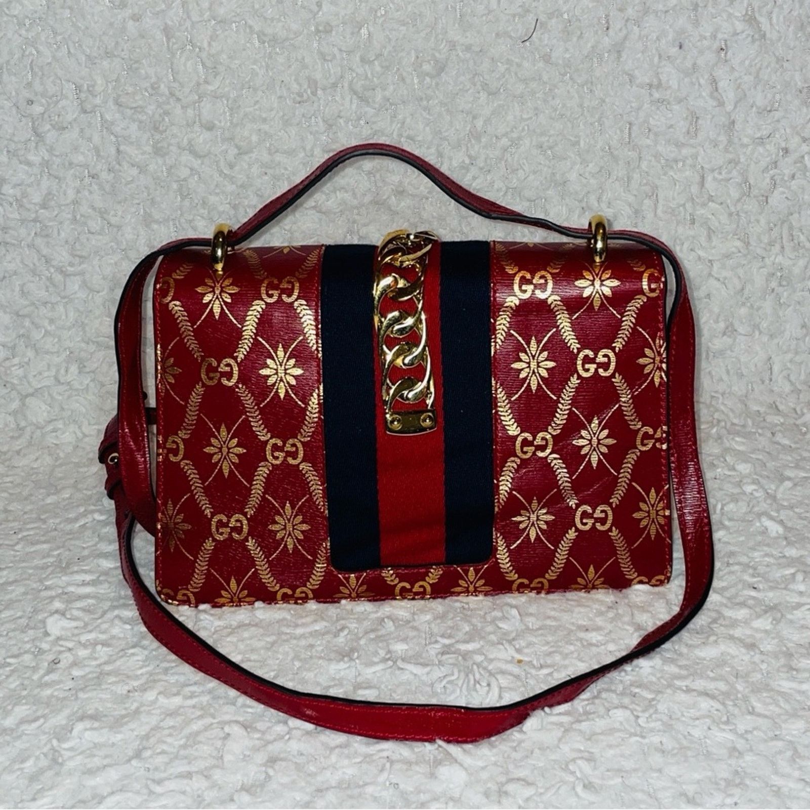 Gucci Gucci Sylvie Gold Foil GG Star Crossbody 524405 Size ONE SIZE - 5 Thumbnail