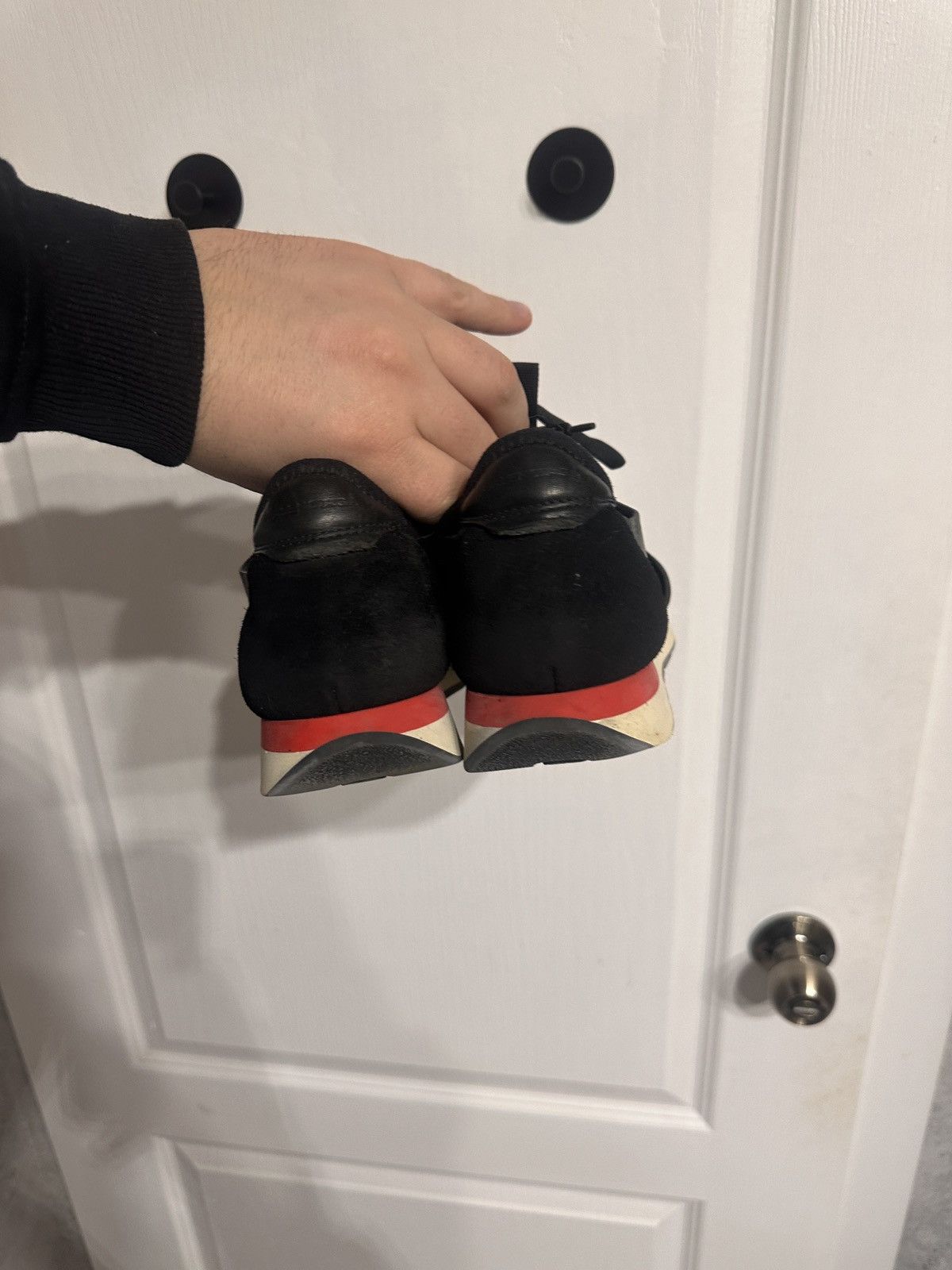 Balenciaga Balenciaga Race Runners Black Red US Size 8 Size US 8 / EU 41 - 4 Thumbnail