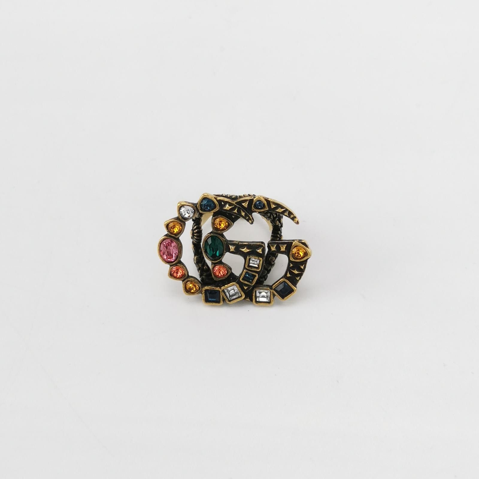 Gucci Gucci Crystal Double G Logo Ring Size 13 -z2505 Size ONE SIZE - 2 Thumbnail
