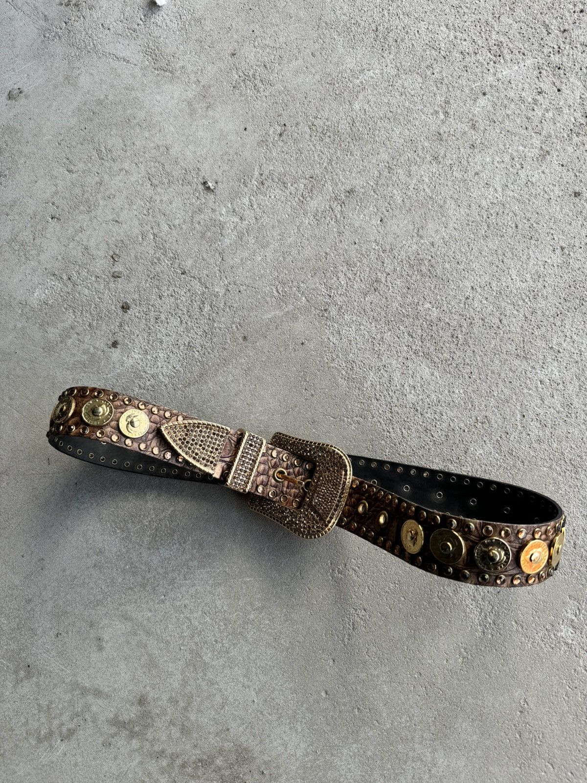 Japanese Brand × Vintage vintage rhinestones brown belt bb simon style Size ONE SIZE - 11 Thumbnail