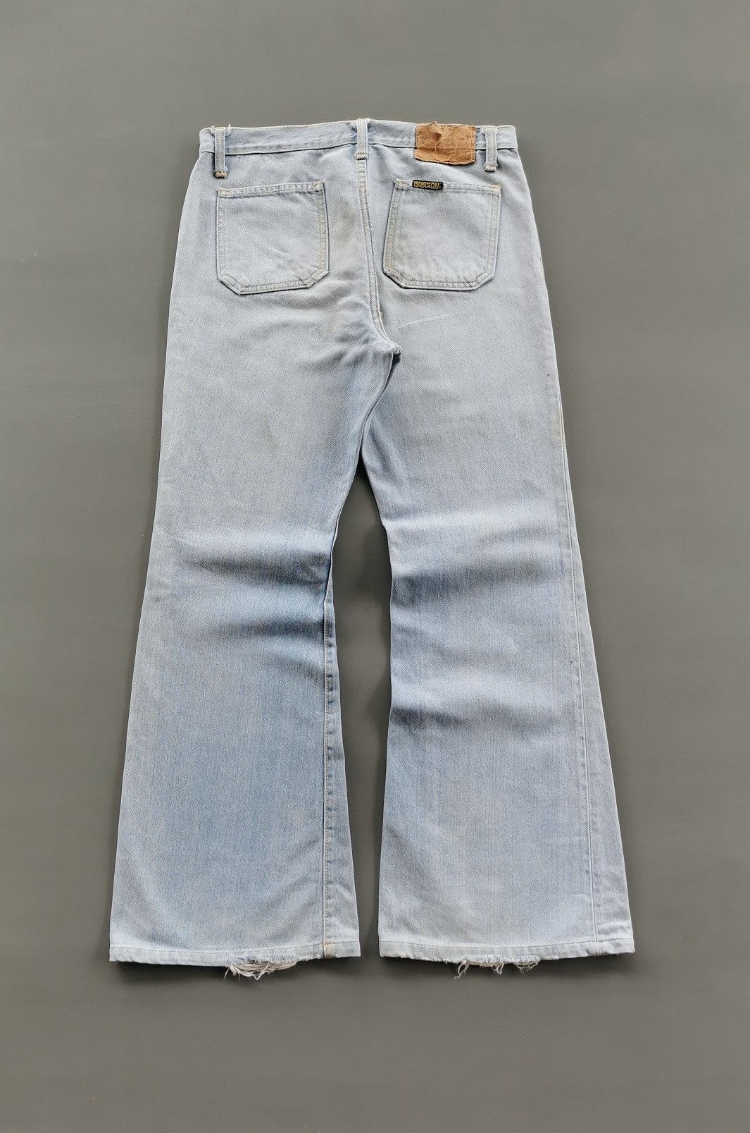 Le Grande Bleu (L.G.B.) Vintage Bobson Flared Bell Bottom Patch Pockets Jeans Size US 31 - 7 Thumbnail