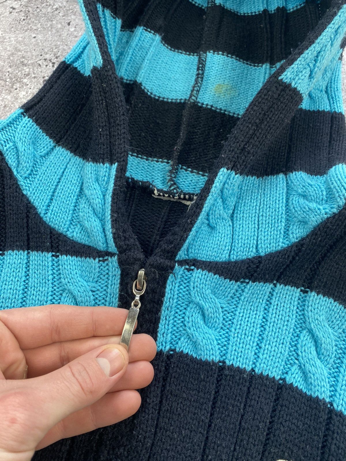 Lacoste × Vintage Vintage Lacoste knitted zip hoodie 90’s blue/black bootleg Size US L / EU 52-54 / 3 - 4 Thumbnail