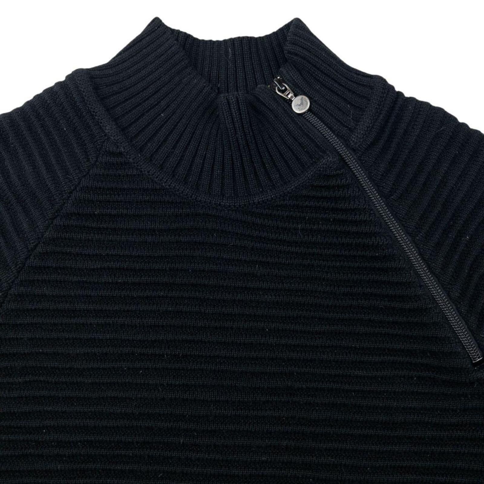 Other Vintage Armani Jeans Asymmetric Q Zip Ribbed Knit Jumper L Size US L / EU 52-54 / 3 - 4 Thumbnail