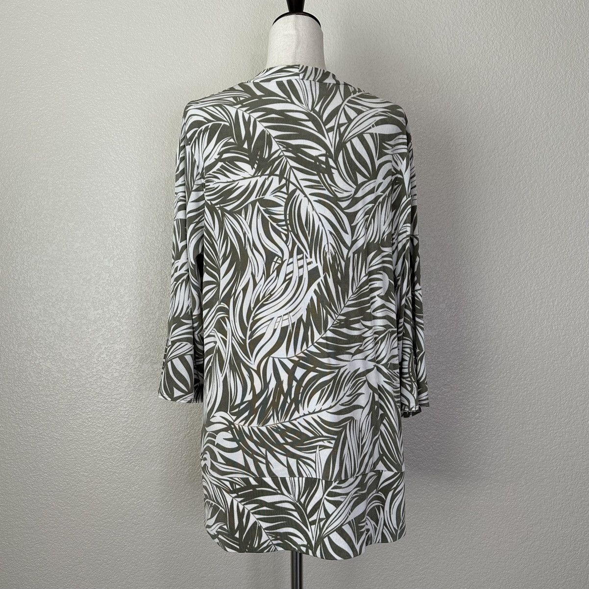 Chicos Chico’s Leaf Prin Open Front Cardigan Size L / US 10 / IT 46 - 7 Thumbnail