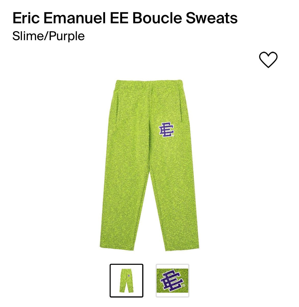 Eric Emanuel EE Boucle Sweats Mint/Mauve