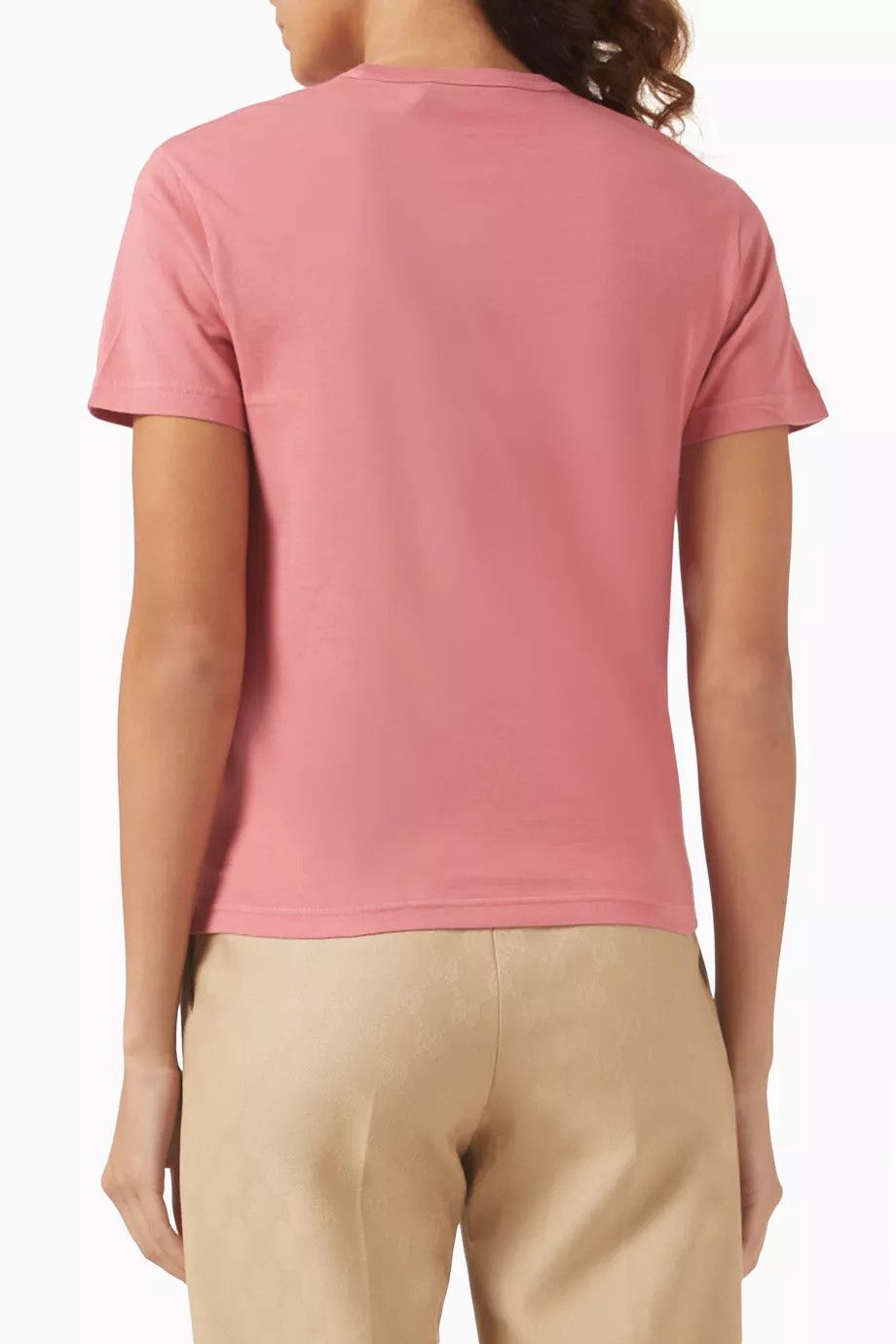 Gucci oc11z0126 Embroidered Cotton Jersey T-Shirt In Pink Size XXL / US 16-18 / IT 52-54 - 3 Thumbnail