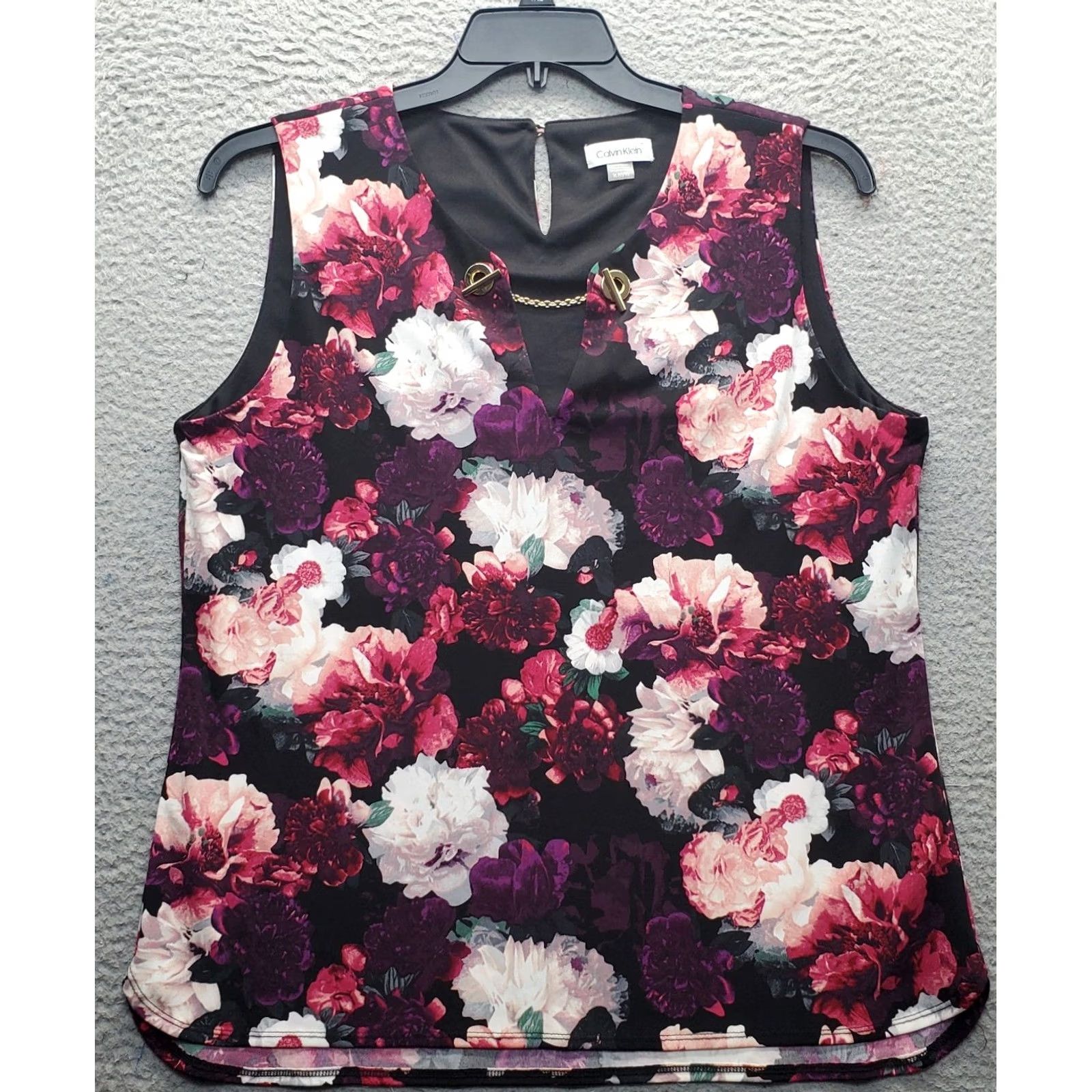 Calvin Klein Calvin Klein Tank Top Womens XL Multicolor Floral Sleeveless V-Neck Casual Shirt Ladies XL Size XL / US 12-14 / IT 48-50 - 2 Thumbnail