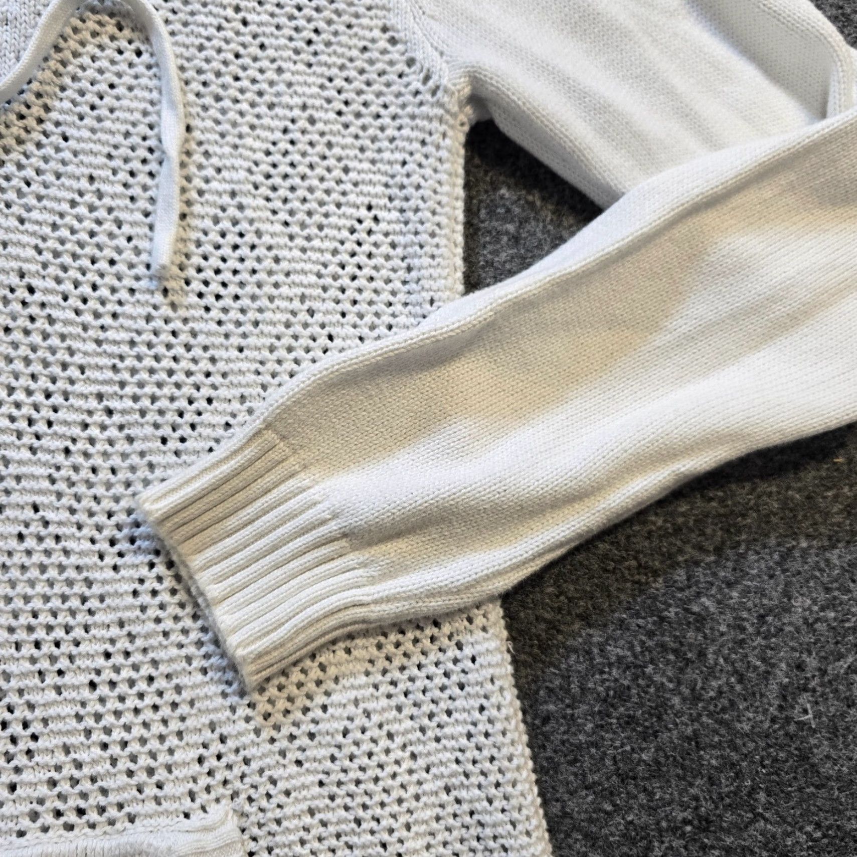 Prana Prana Sweater Women Size Medium White Hoodie Cotton Open Knit Long Sleeve Casual Pullover Winter Fall Spring Knitted Lightweight Womens Size M / US 6-8 / IT 42-44 - 4 Thumbnail