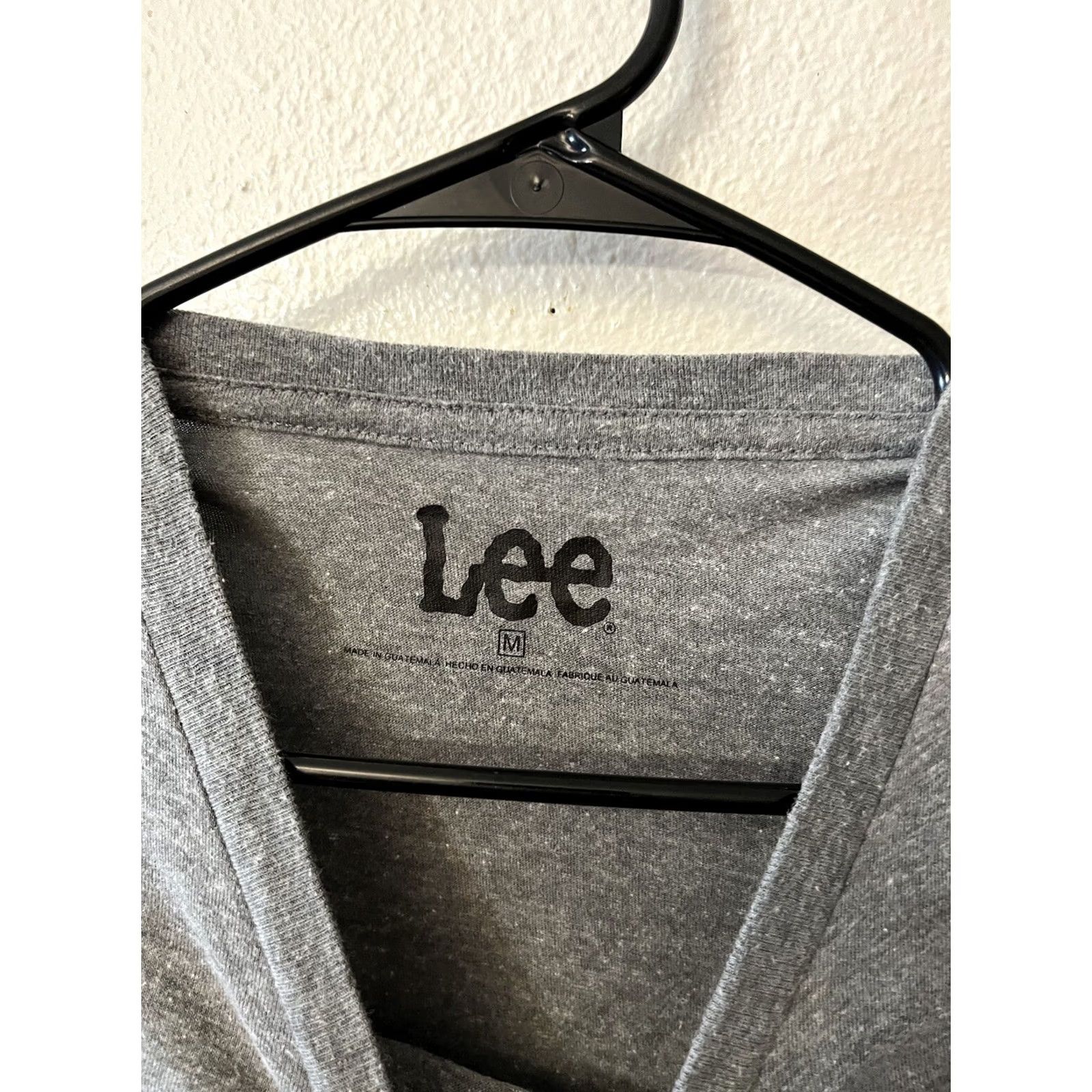 Lee Lee T-Shirt Men Medium Gray Cotton Crew Neck Short Sleeve Pullover Size US M / EU 48-50 / 2 - 2 Thumbnail