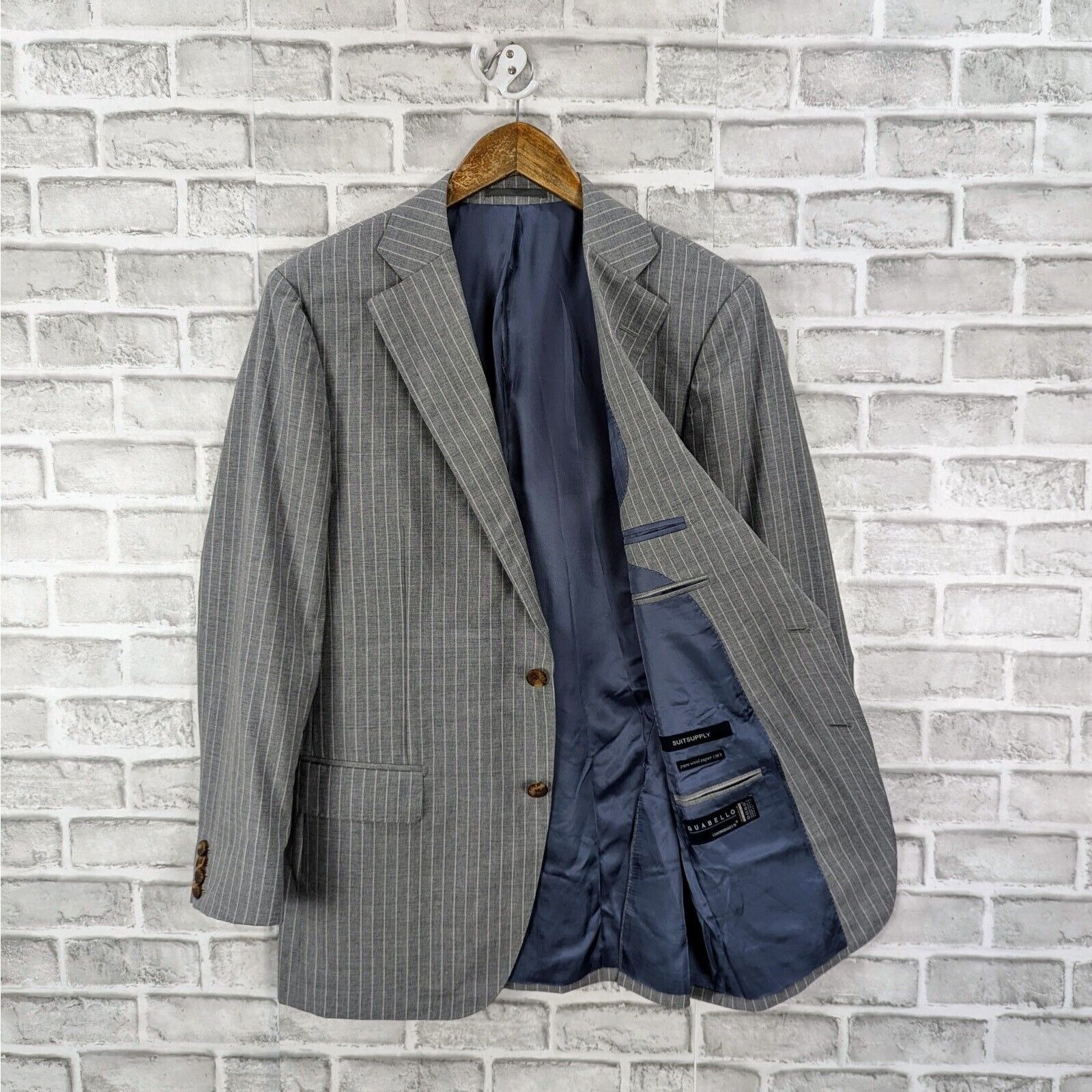 Suitsupply SUITSUPPLY Super 120s Wool by Guabello 2 blazer Jacket Gray Size US M / EU 48-50 / 2 - 1 Thumbnail