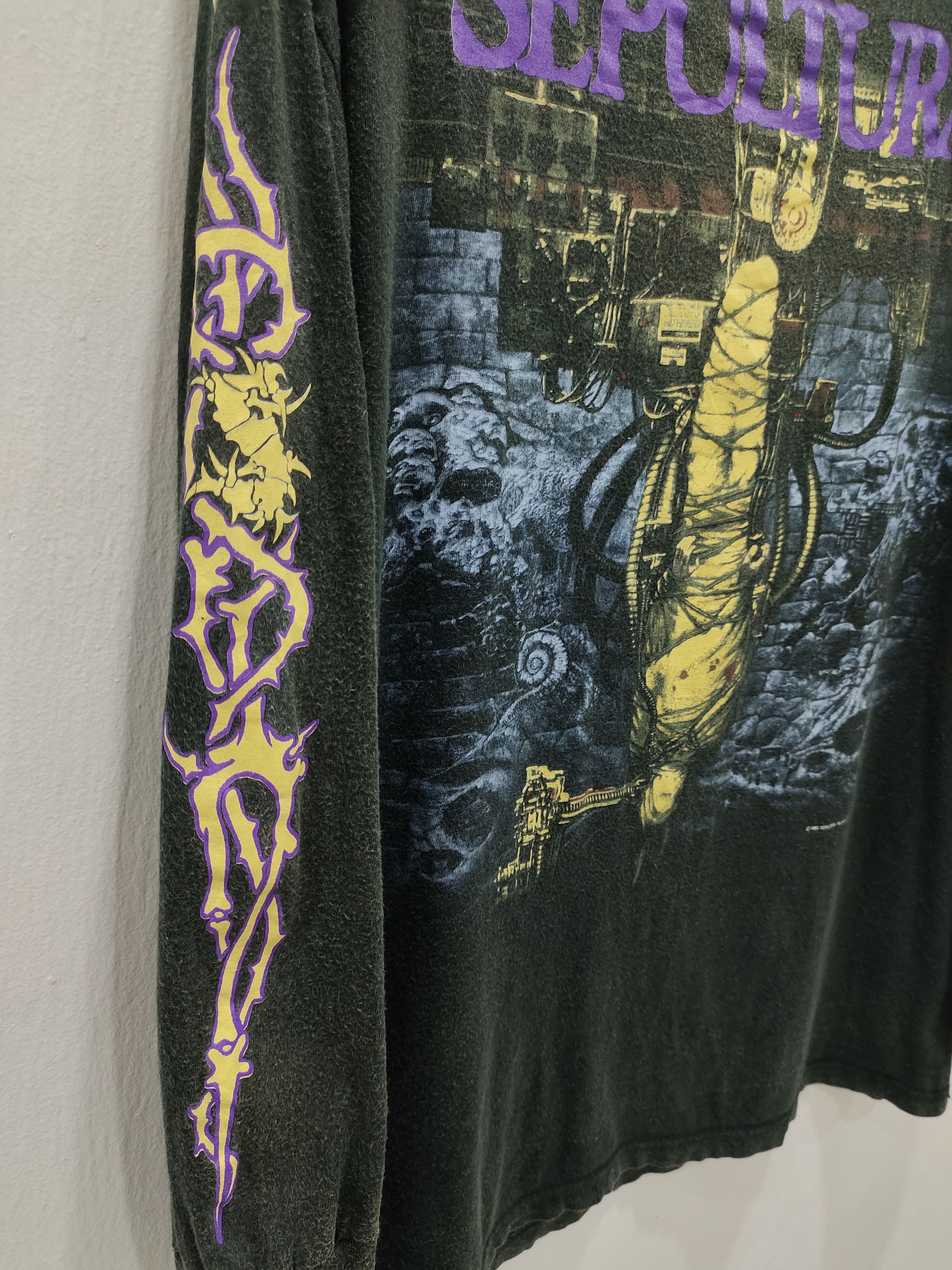 Band Tees Vintage 90s Sepultura Chaos A.D Long Sleeve Tees Size US L / EU 52-54 / 3 - 4 Thumbnail