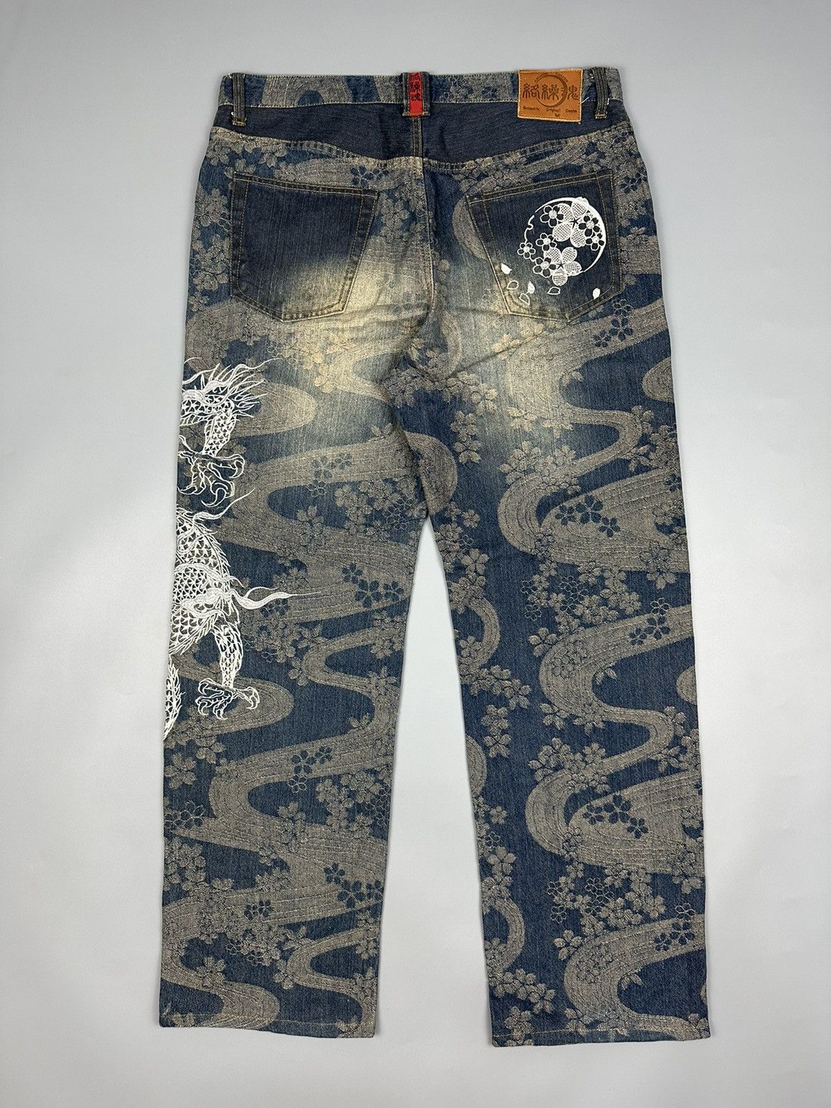 If Six Was Nine 🔥Rare🔥Karakuri Tamashi Over Embroidered Denim Size US 38 / EU 54 - 2 Thumbnail