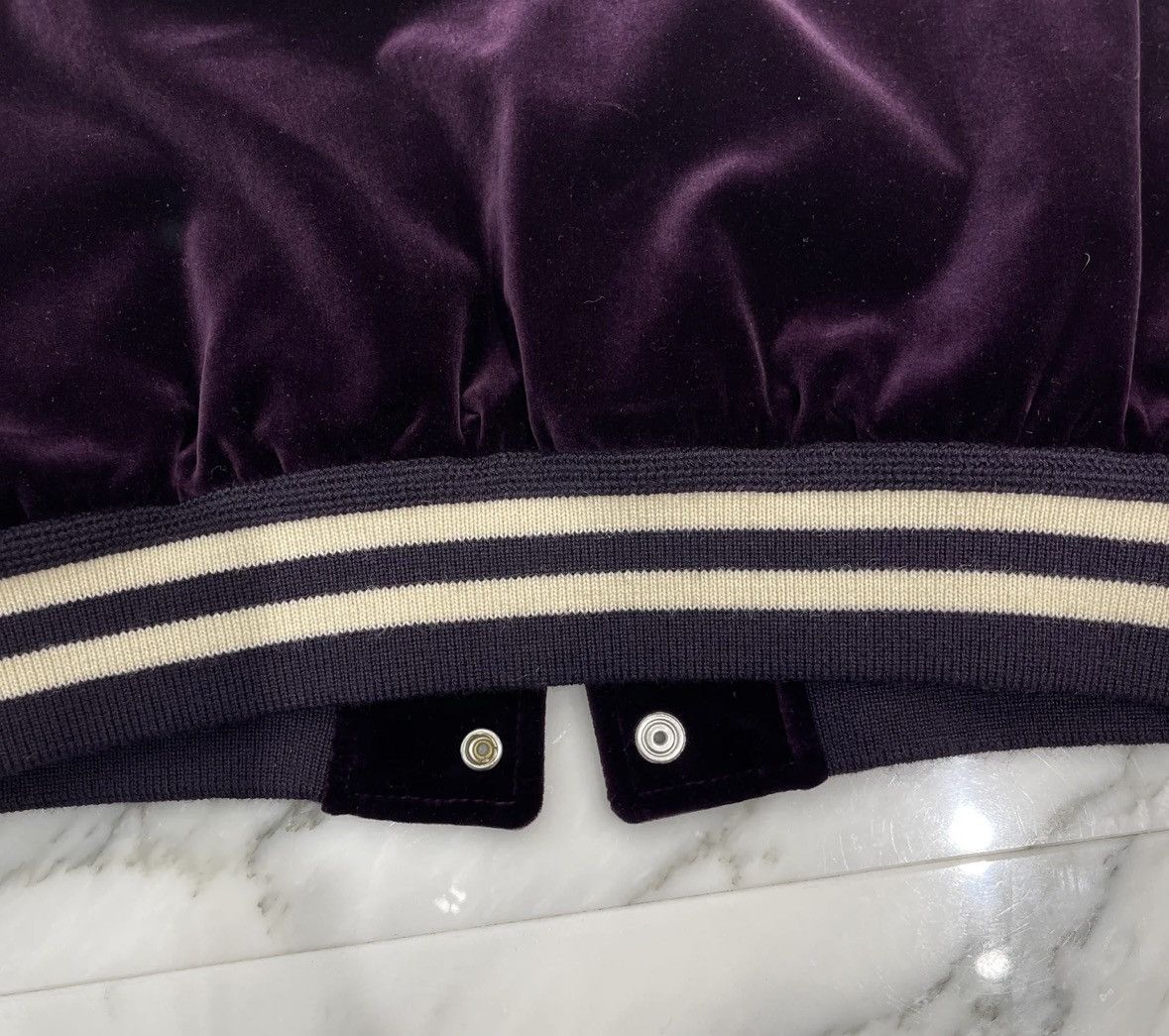 Celine Celine 20FW leather trimming velvet teddy varsity sz48 Size US M / EU 48-50 / 2 - 7 Thumbnail