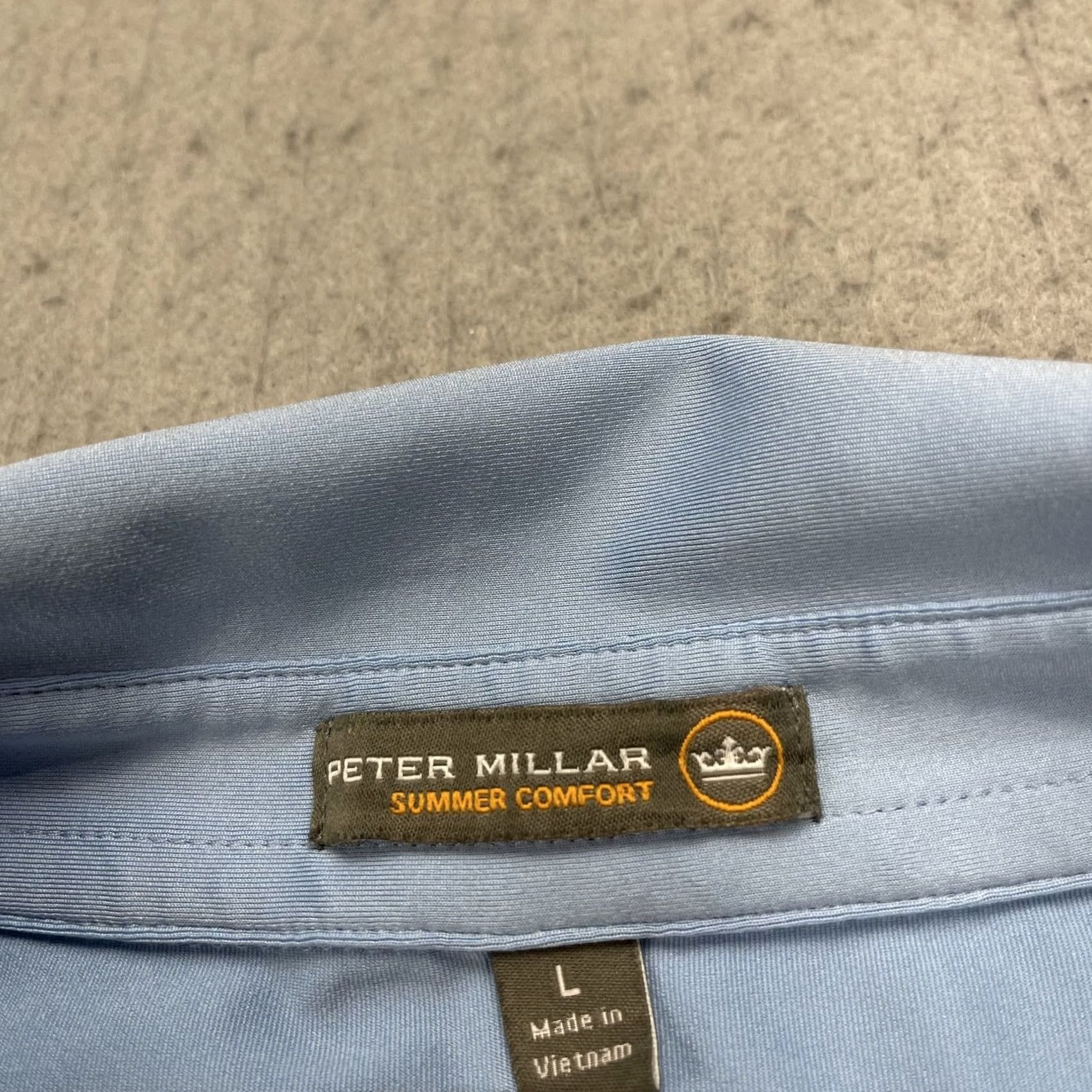 Peter Millar Peter Millar Polo Shirt Mens Large Solid Blue Summer Golf Crown Sport Logo Collection Size US M / EU 48-50 / 2 - 4 Thumbnail