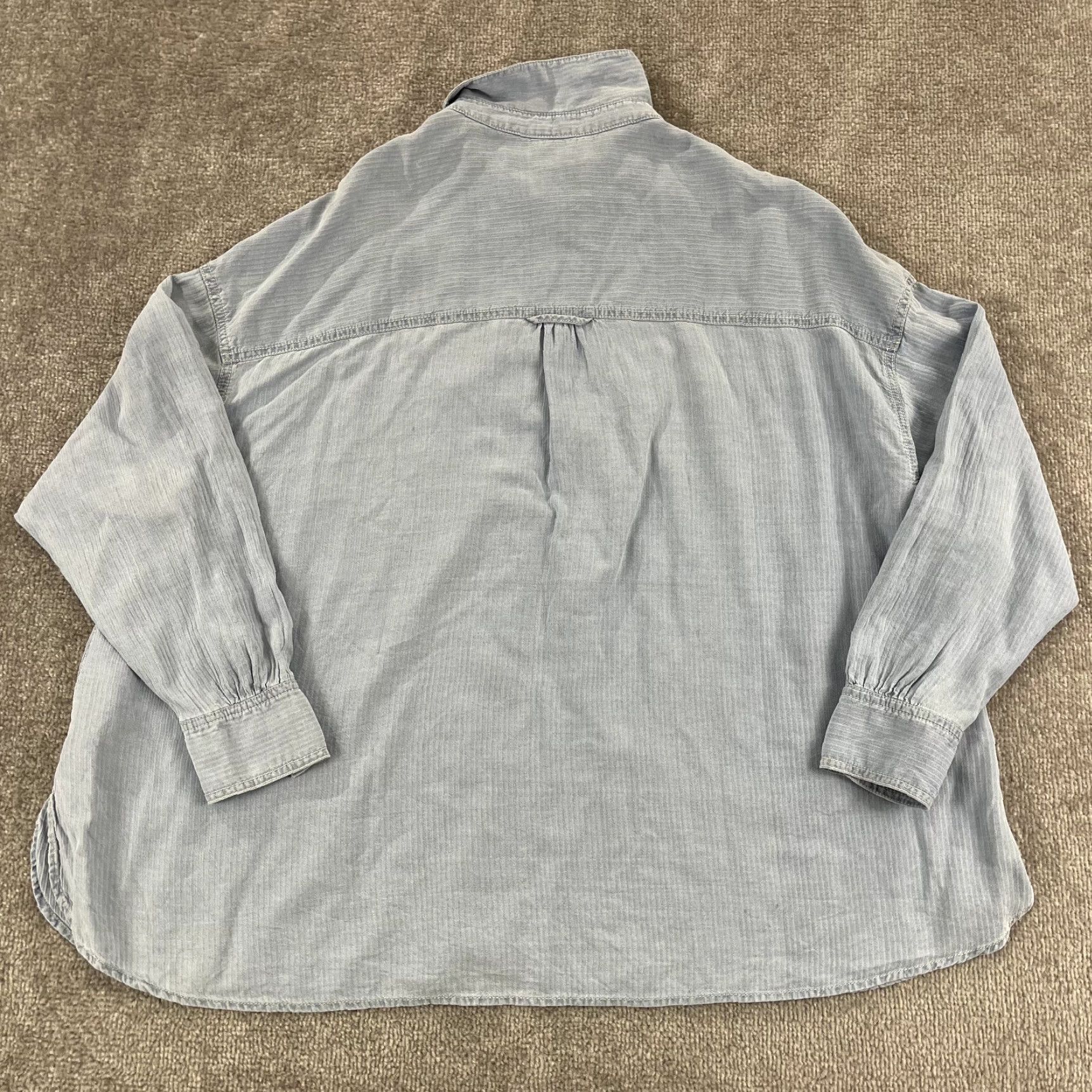 Vintage VINTAGE WRAP London Shirt Women Oversized Button-Up Lyocell 100% Blue Uk 16 US 12 Regular Size 12 Casual Womens Size XL / US 12-14 / IT 48-50 - 7 Thumbnail