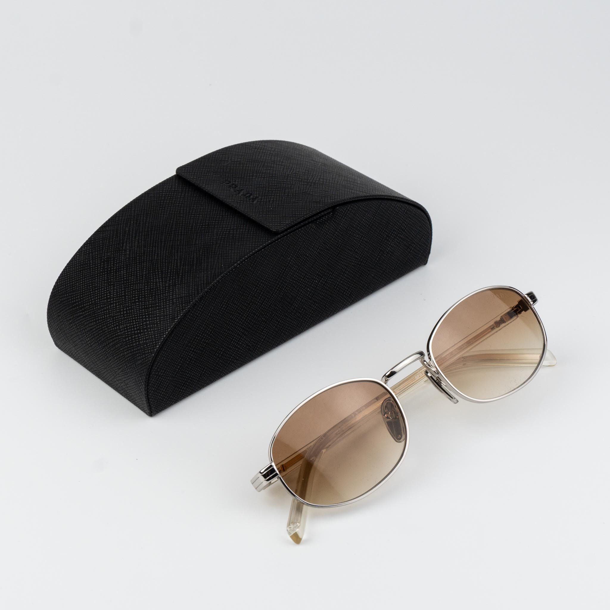 Prada Prada Women Sunglasses Oval PRB53S 1BC80K NEW AUTHENTIC Size ONE SIZE - 1 Thumbnail