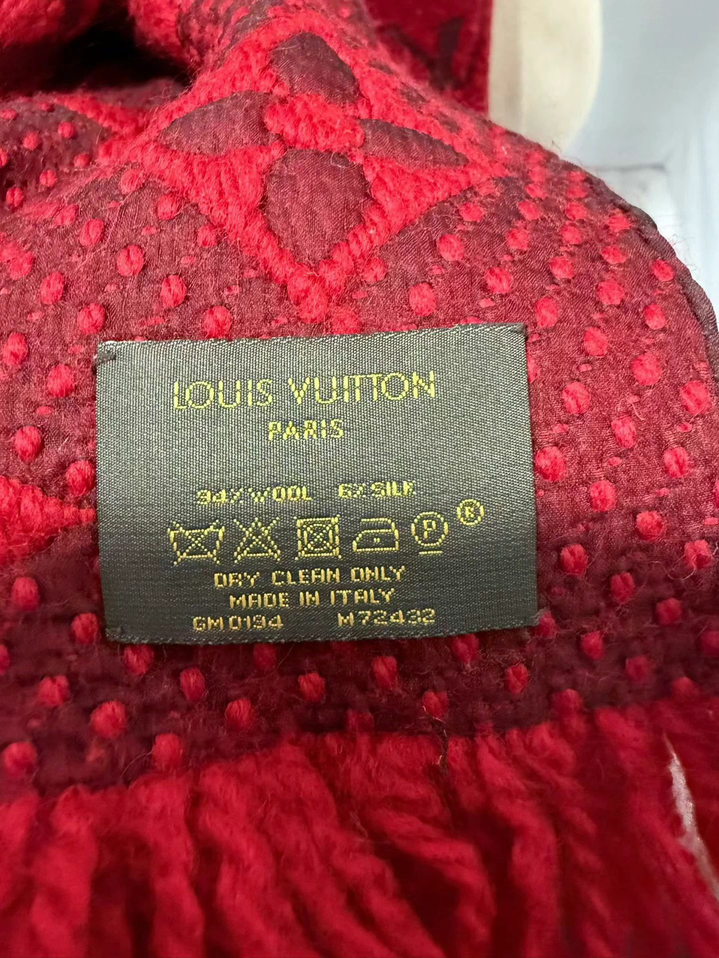 Louis Vuitton [99% New] Louis Vuitton monogram wool scarf Size ONE SIZE - 4 Thumbnail