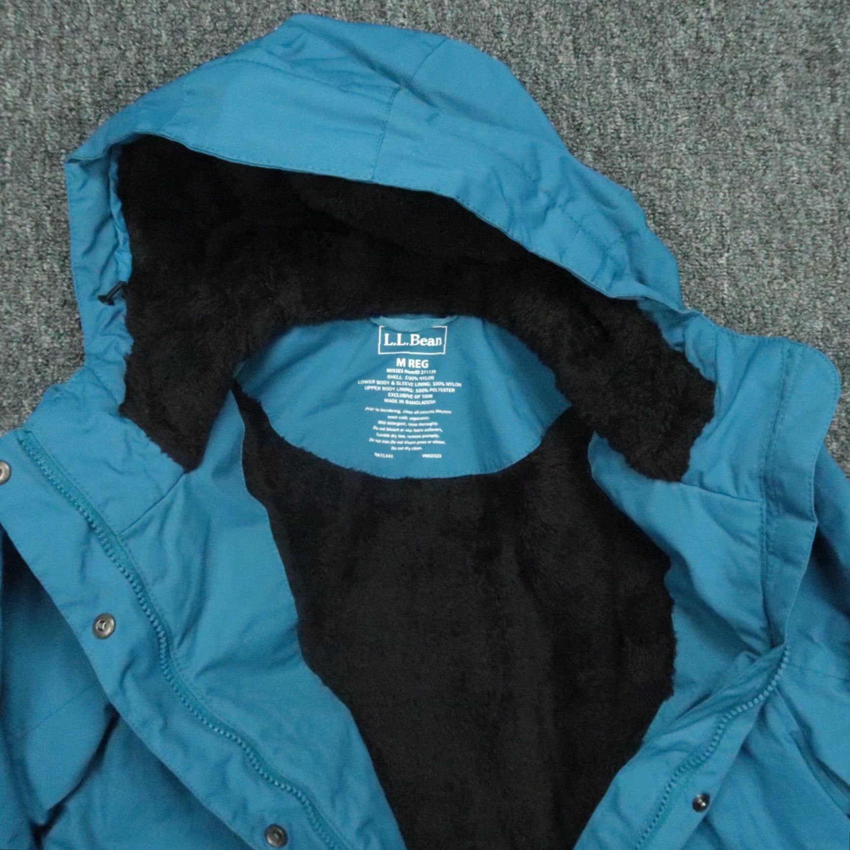 Vintage LL Bean Jacket Womens Medium Blue Winter Warmer Coat Full Zip Pockets Hooded Size M / US 6-8 / IT 42-44 - 3 Thumbnail