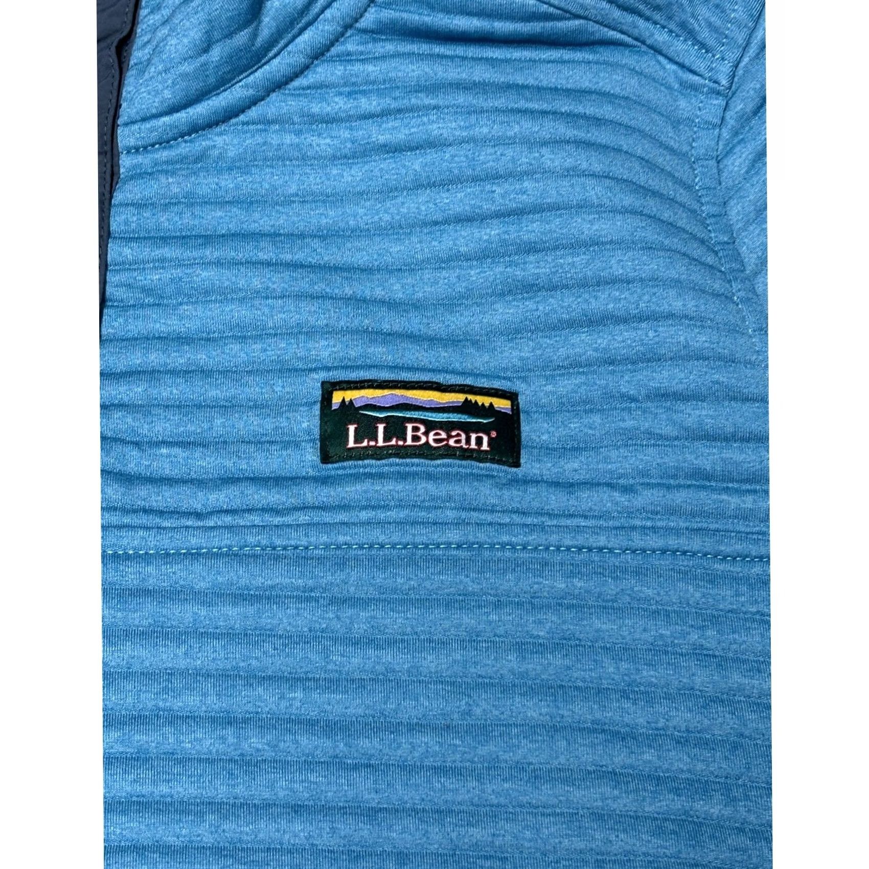 Vintage LL Bean Airlight Knit Pullover Mock Neck Snap Blue Womens Medium 506463 READ Size M / US 6-8 / IT 42-44 - 2 Thumbnail