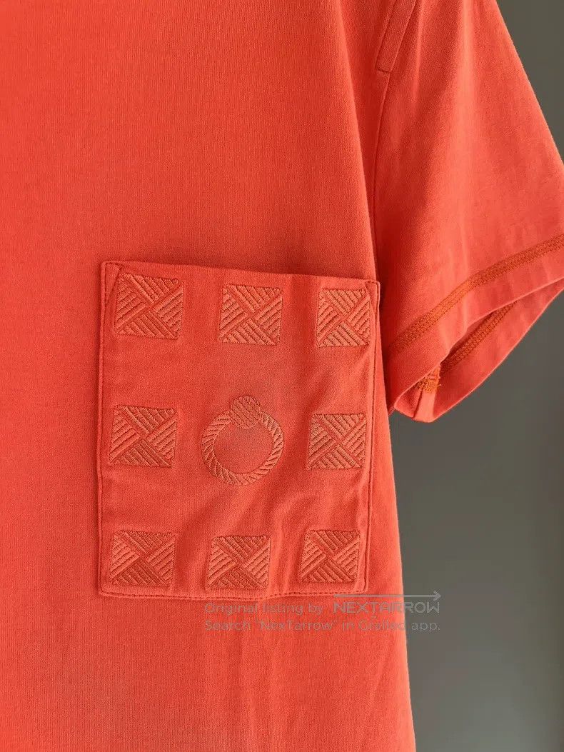 Hermes Hermes Orange Classic Pocket Short Sleeve Top T-Shirt Size XS / US 0-2 / IT 36-38 - 3 Thumbnail