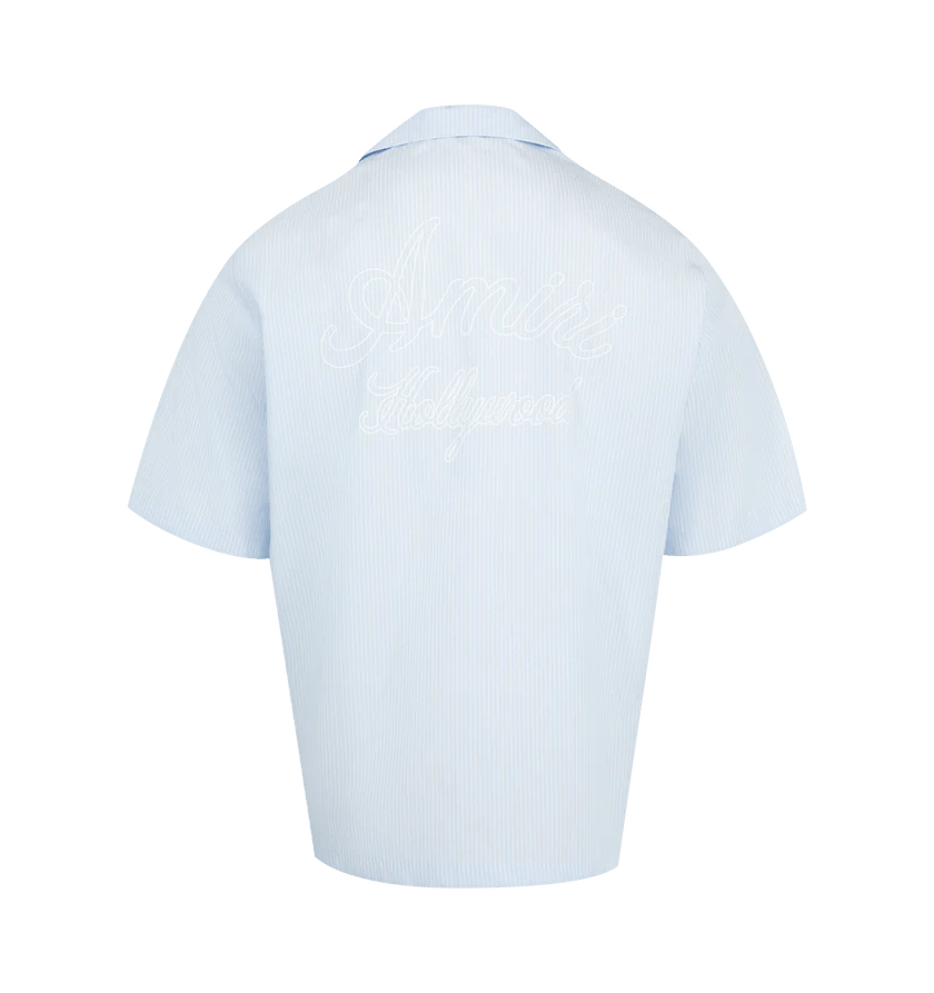 Amiri o1h1sh11225 Starburst Poplin Camp Shirt in Ashley Blue Size US L / EU 52-54 / 3 - 2 Thumbnail