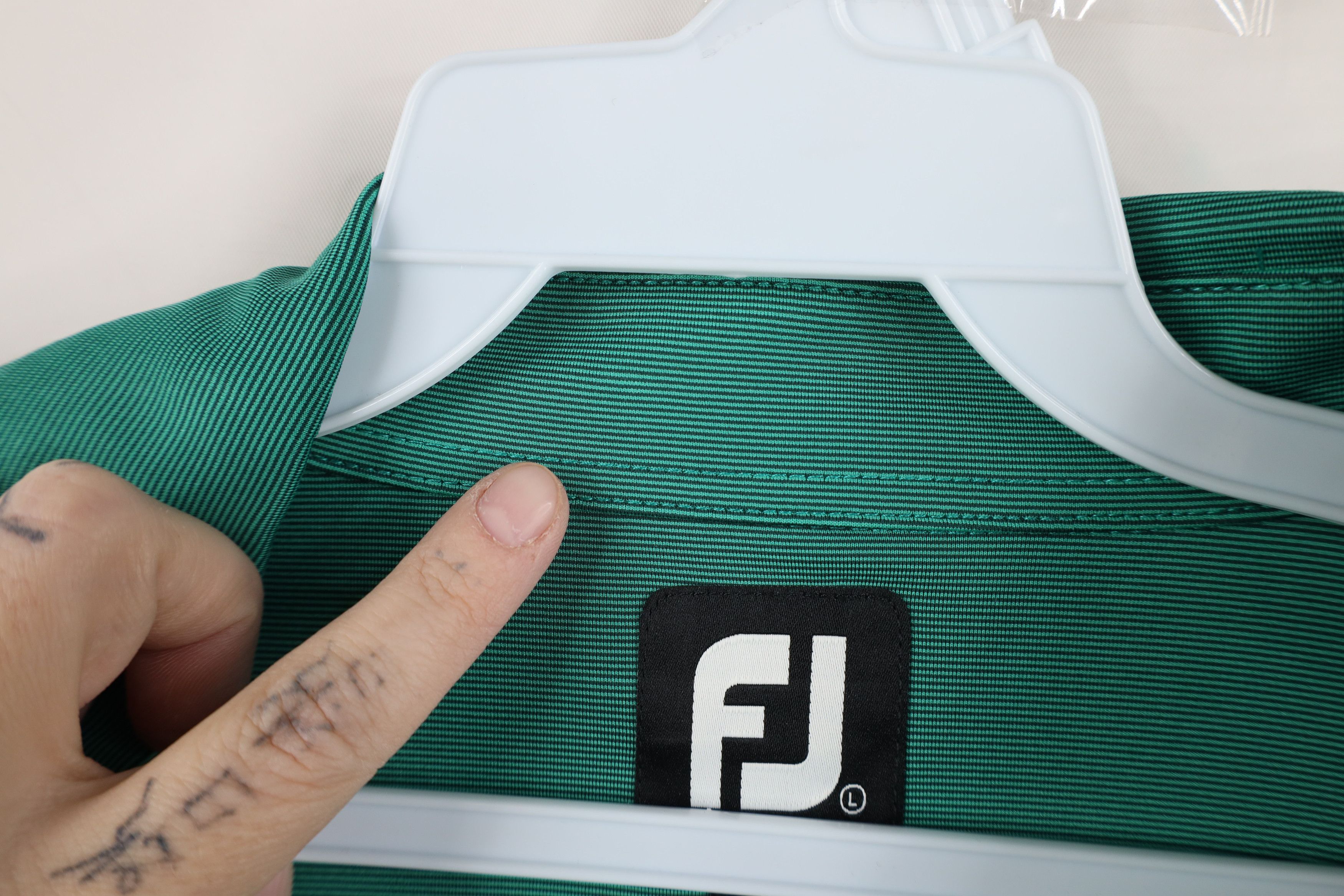 Footjoy FootJoy Stretch Short Sleeve Collared Golf Polo Shirt Green Size US L / EU 52-54 / 3 - 4 Thumbnail