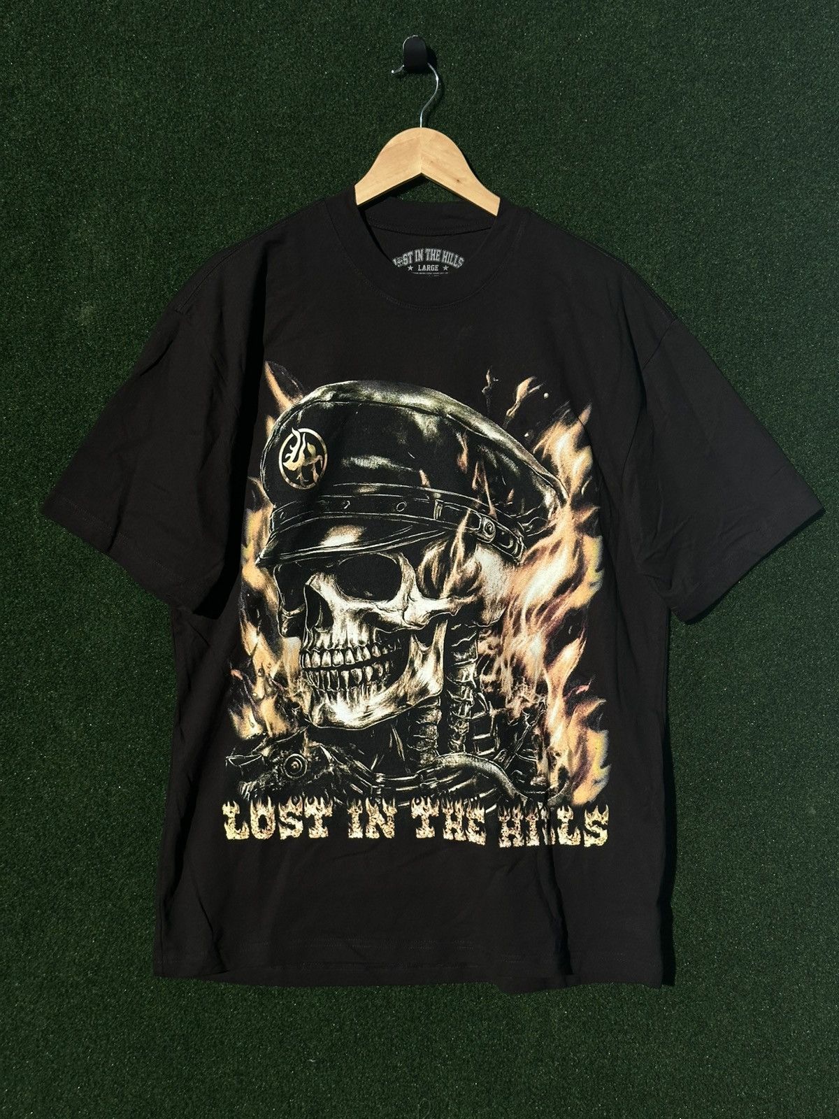 Lost Hills Flaming Skeleton Tee/Large
