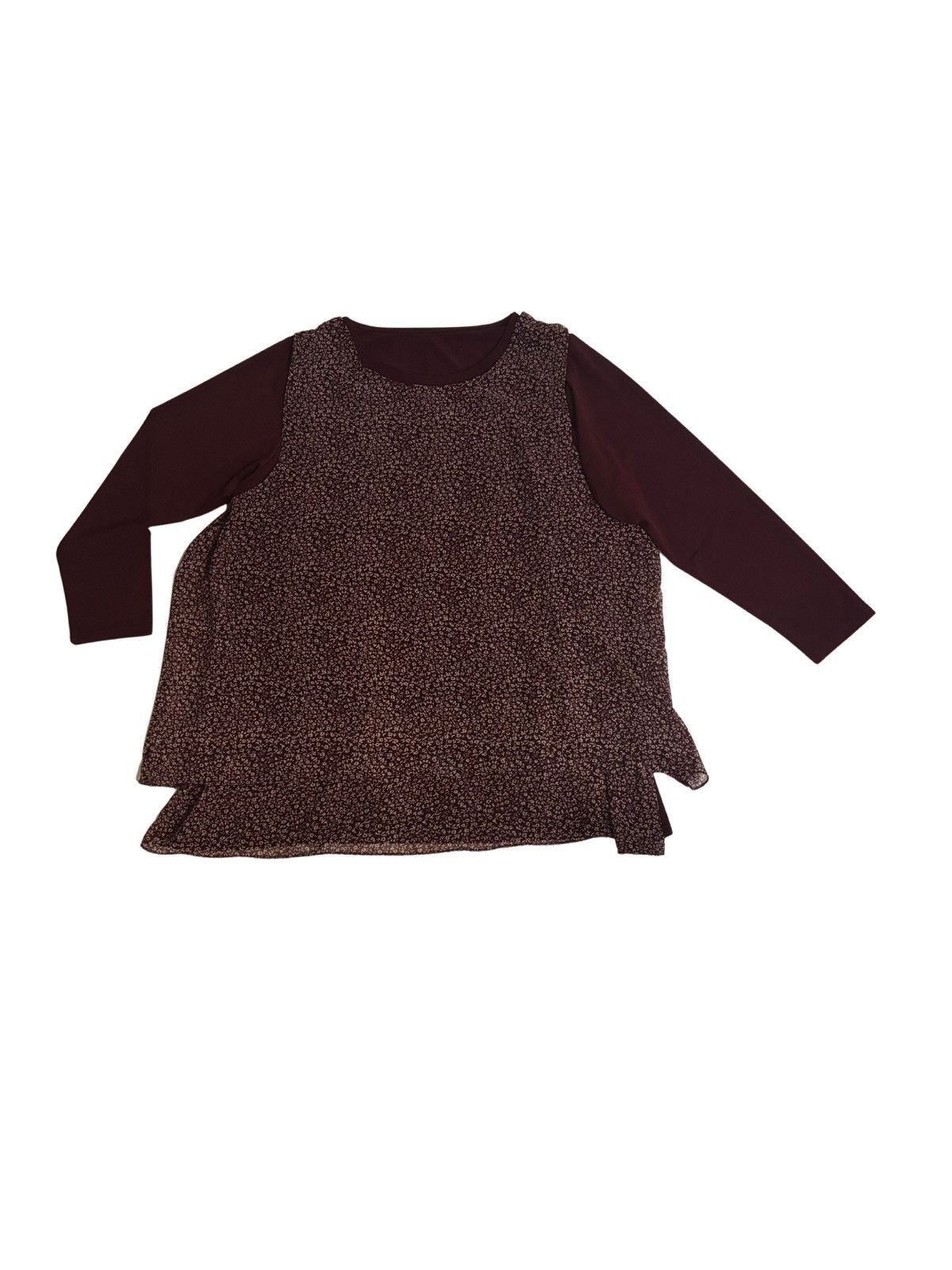 Other Burgundy layered Top.wt8107 Size XXL / US 16-18 / IT 52-54 - 9 Thumbnail