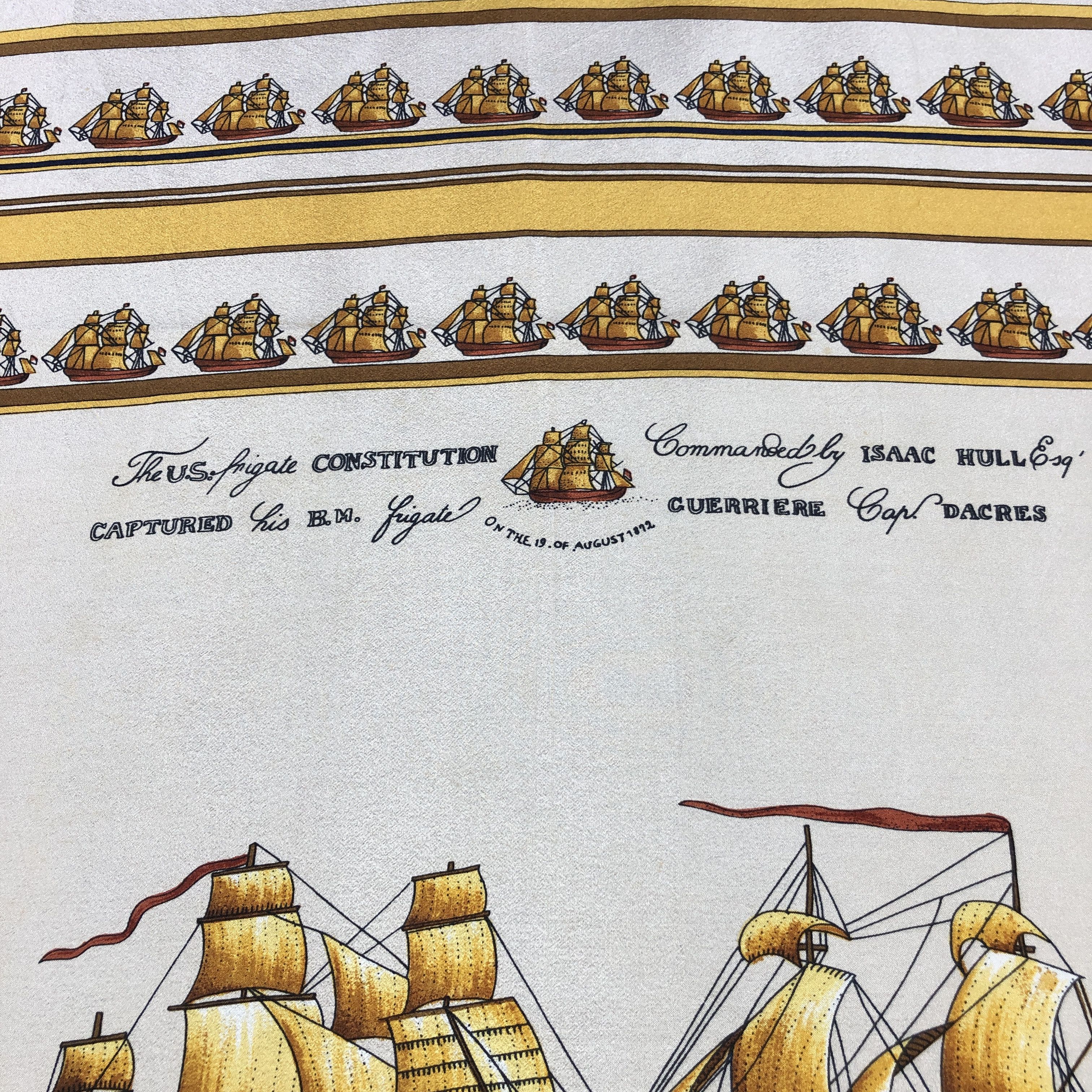 Vintage New England Forces Ships Silk Scarf M1377 Size ONE SIZE - 6 Thumbnail