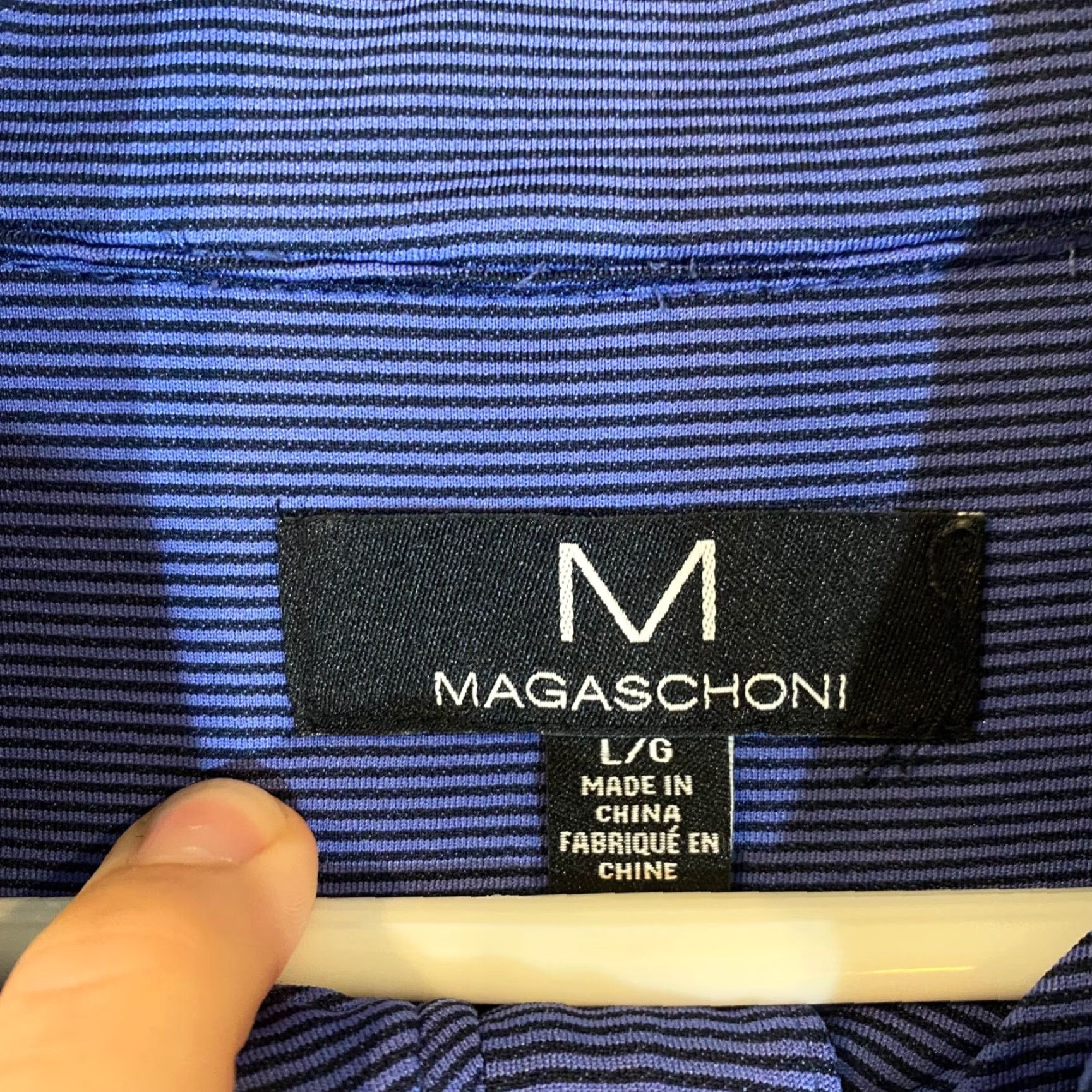 Vintage MAGASCHONI Pullover Men Large Blue Striped 1/4 Zip Light Stretch Preppy Mens Size US L / EU 52-54 / 3 - 2 Thumbnail