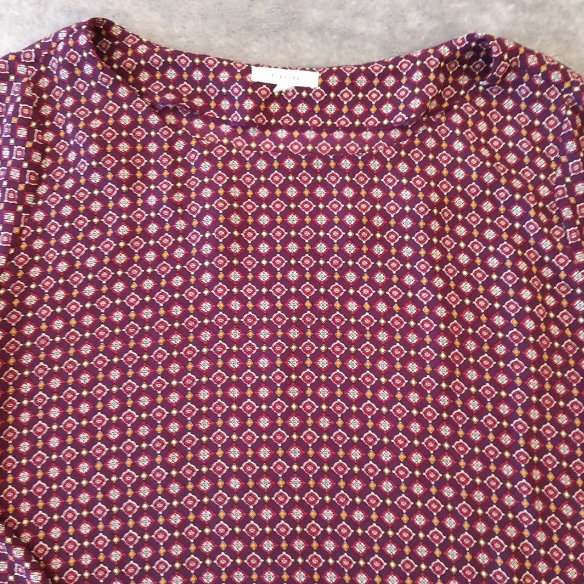 Vintage Pleione Shirt Womens XL Purple Geometric Long Sleeve Pullover Blouse Size XL / US 12-14 / IT 48-50 - 2 Thumbnail