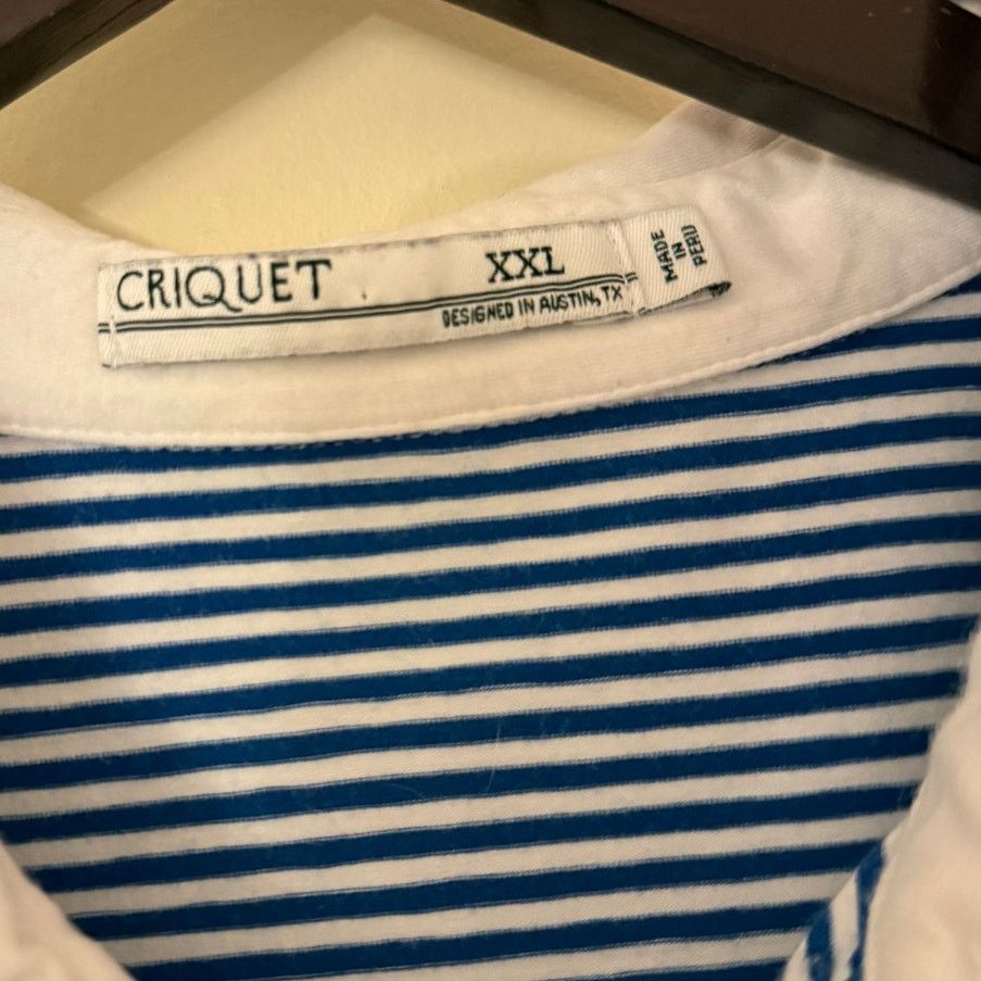 Criquet Criquet Blue and White Striped Golf Polo Size US XXL / EU 58 / 5 - 5 Thumbnail
