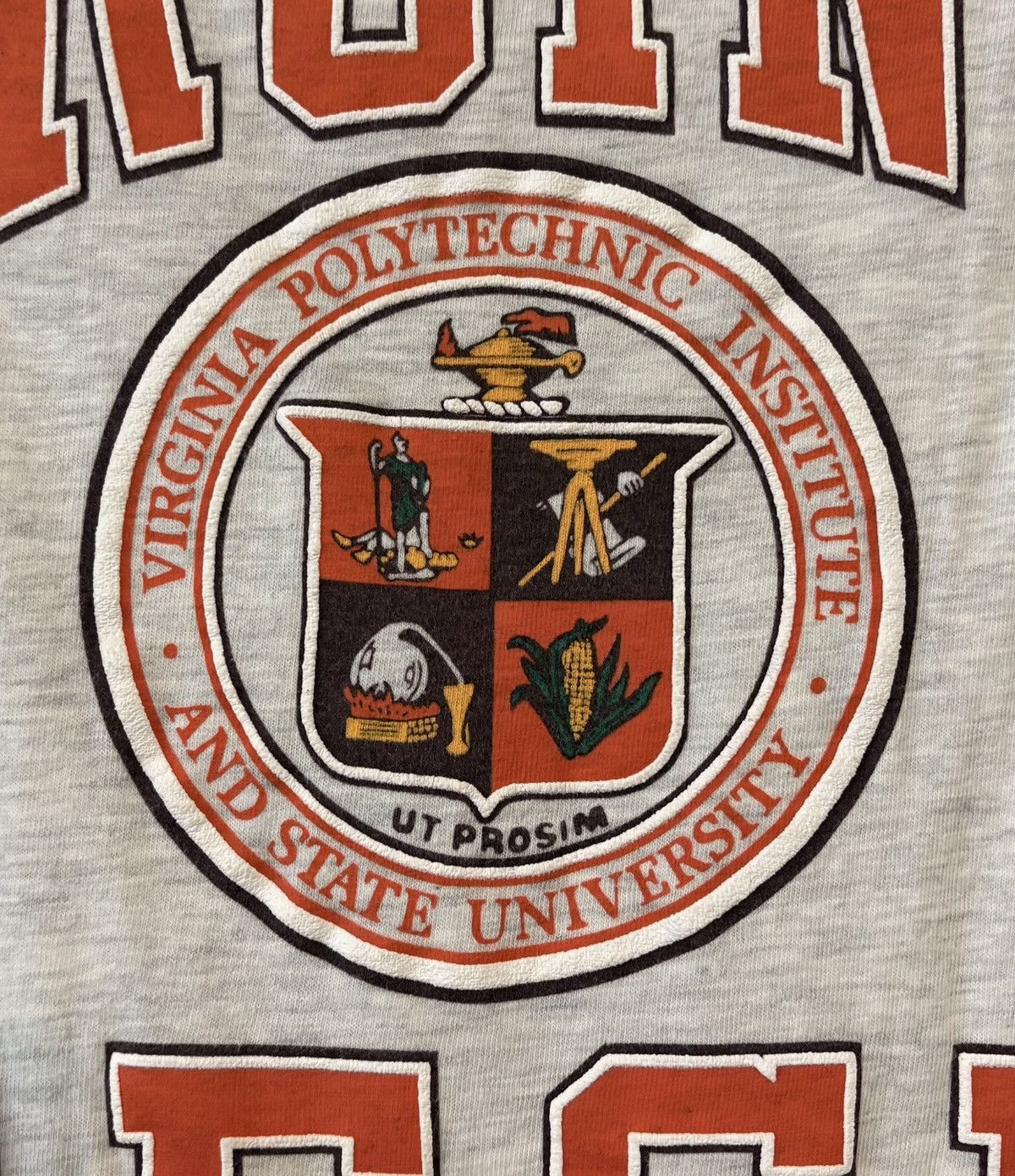 Vintage 1990s Virginia Tech Collegiate Graphic Puff Print Tee Size US L / EU 52-54 / 3 - 3 Thumbnail