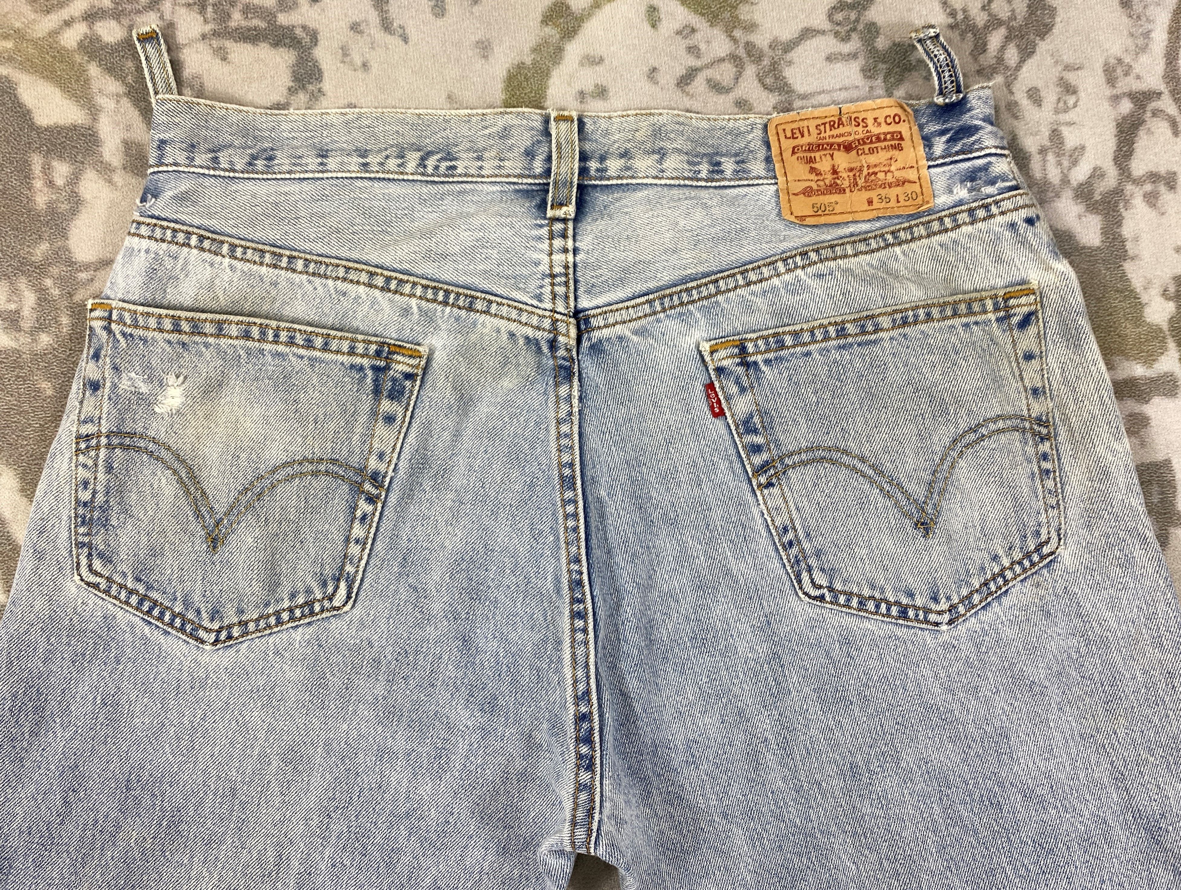 Levi's Light Wash Vintage Levi's 505 Regular Fit Denim 35x29 JN754 Size US 35 - 4 Thumbnail