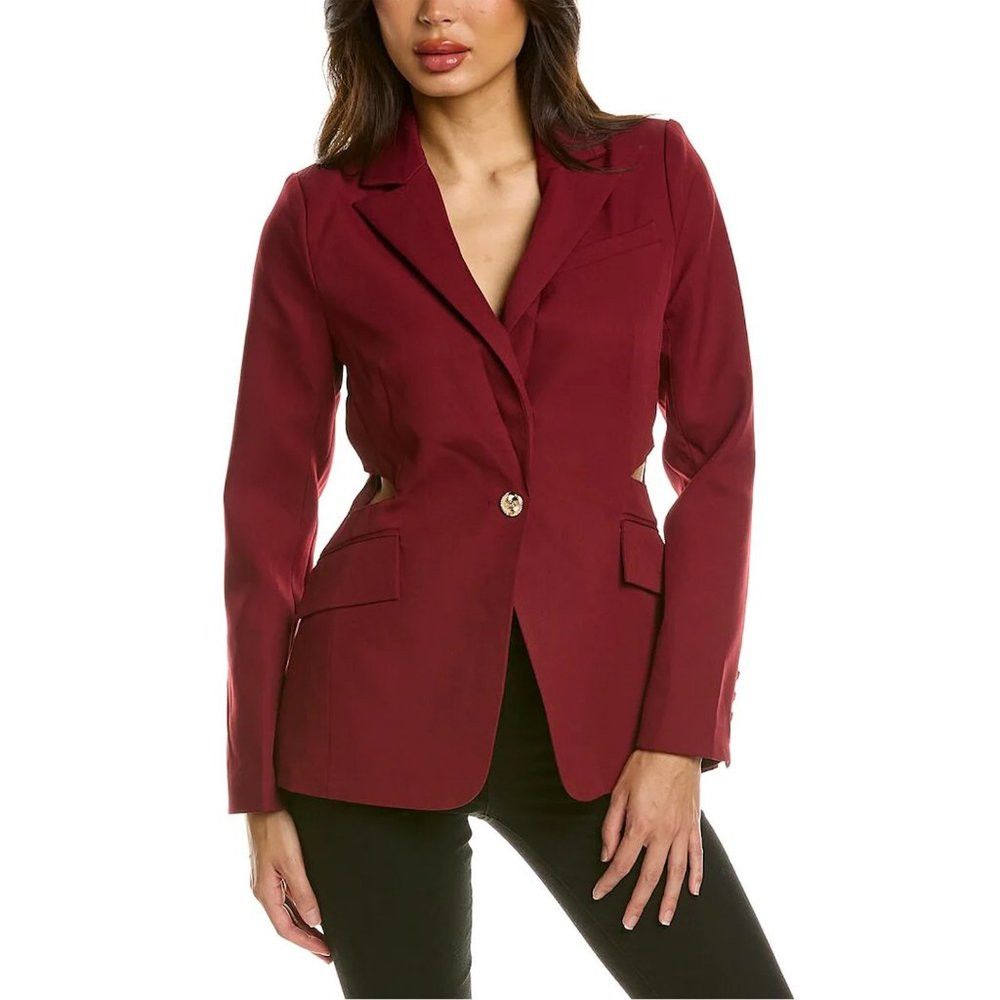 Other NWT New $288 Walter Baker Felicia Merlot Cut Out Blazer Siz Size S / US 4 / IT 40 - 1 Thumbnail