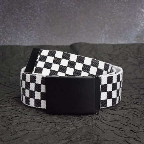 Japanese Brand × Vintage Black & White Checker Canvas Belt Size ONE SIZE - 1 Thumbnail