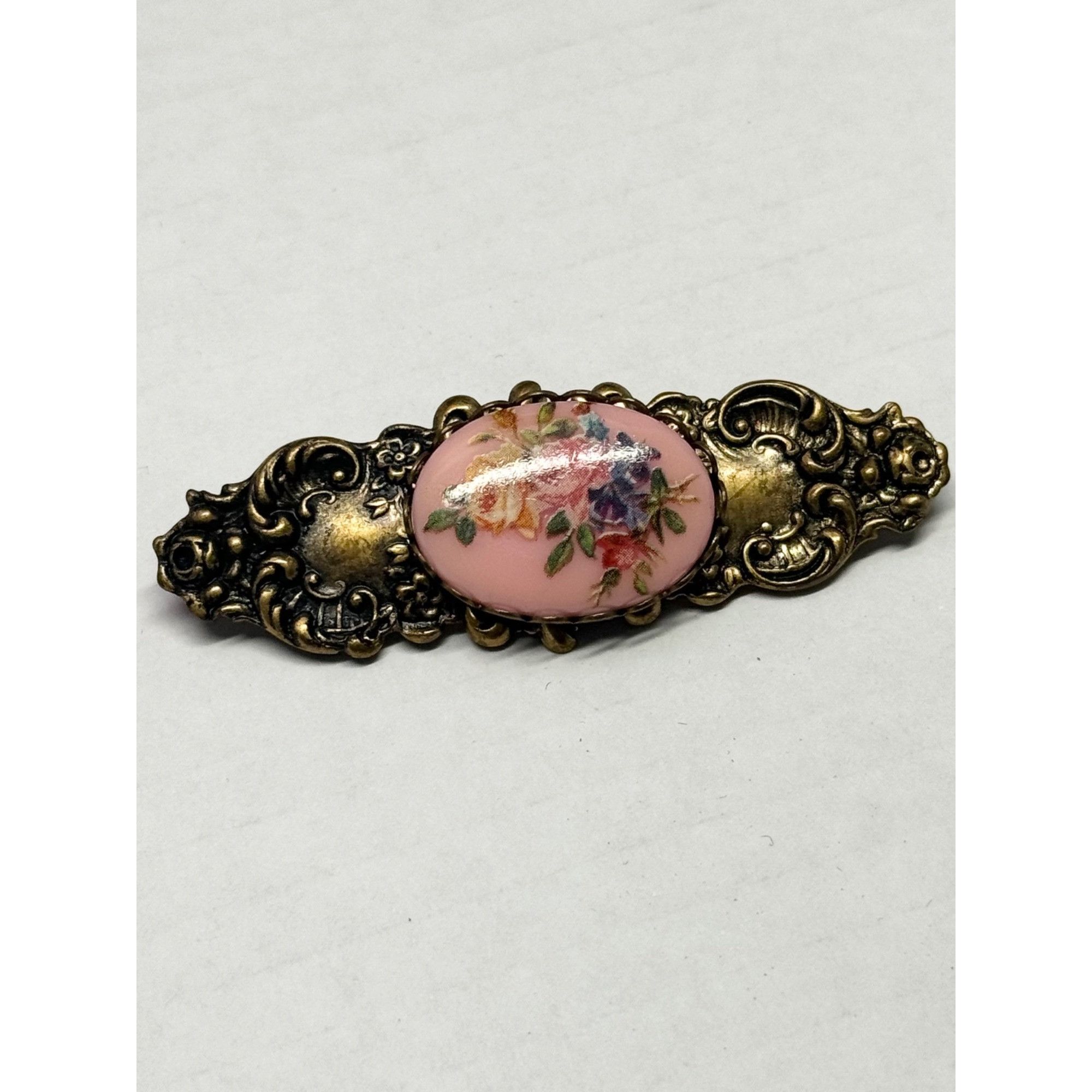 Vintage Vintage pink floral brooch pin Size ONE SIZE - 1 Thumbnail