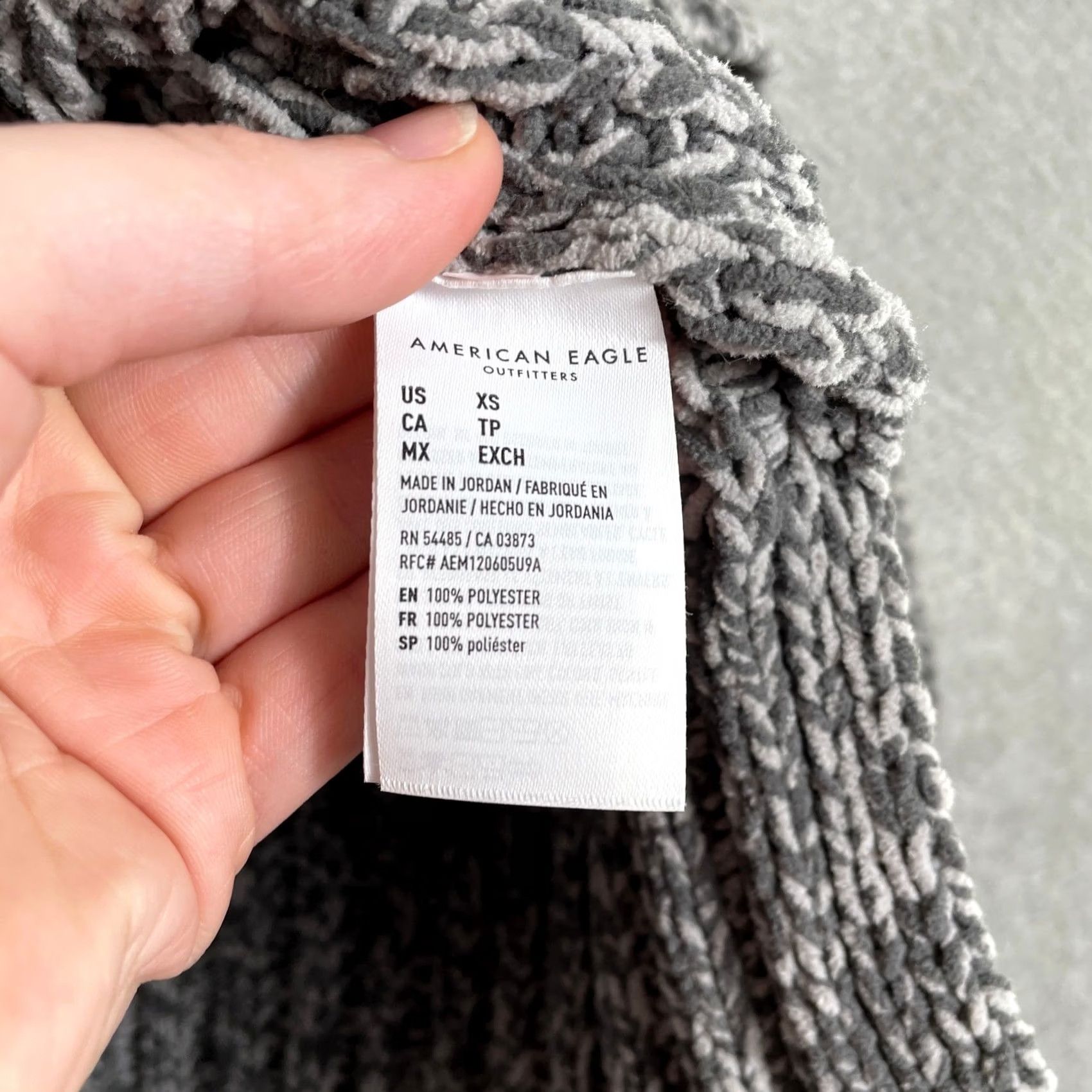 Vintage American Eagle Sweater Womens XS Gray Marled Chenille Knit Oversized Pullover Size XS / US 0-2 / IT 36-38 - 4 Thumbnail